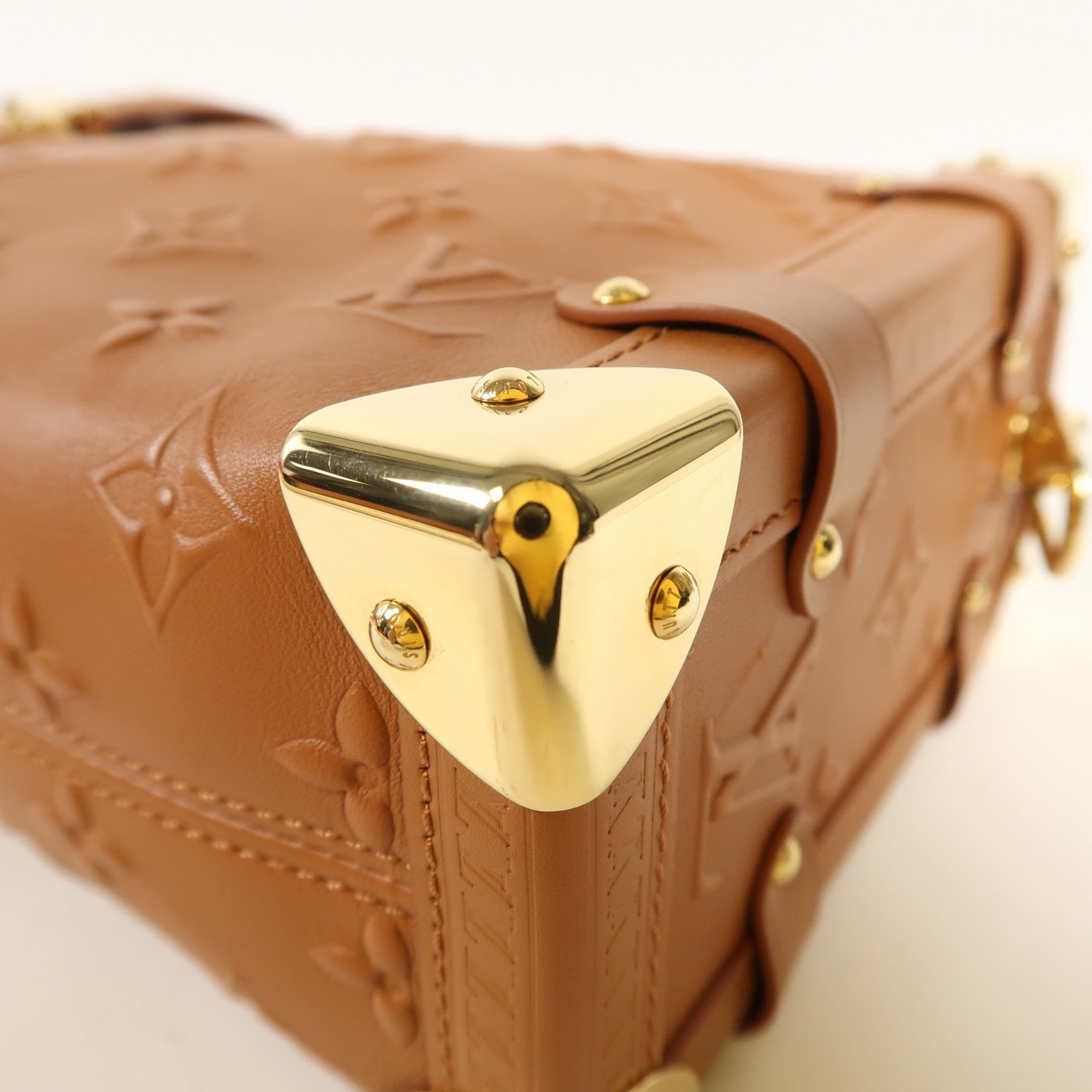 LOUIS VUITTON Monogram Empreinte Side Trunk金扣手挽肩背兩用袋