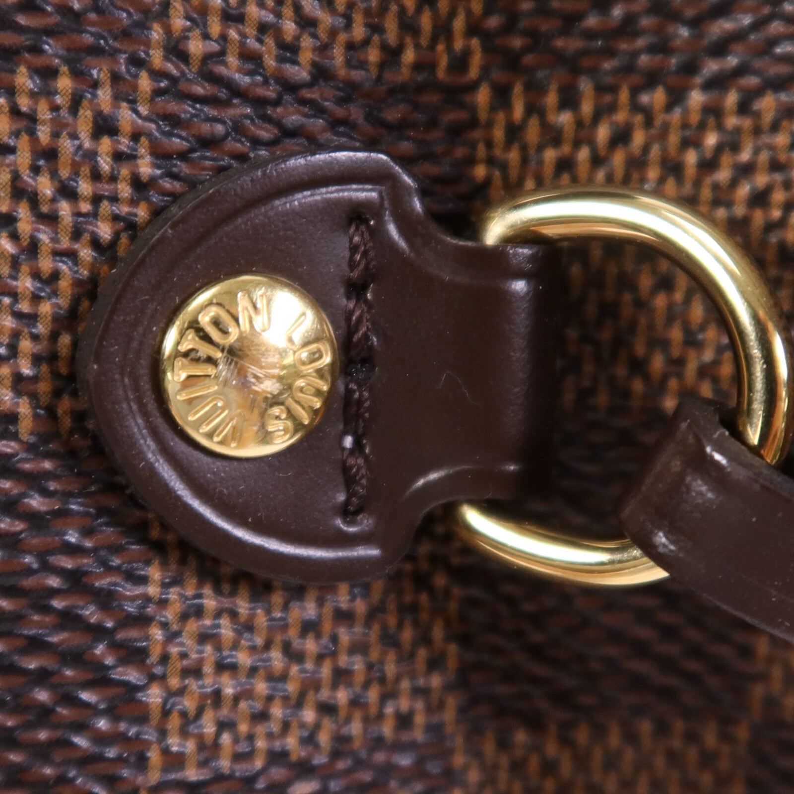 LOUIS VUITTON Damier Neverfull MM金扣手挽袋