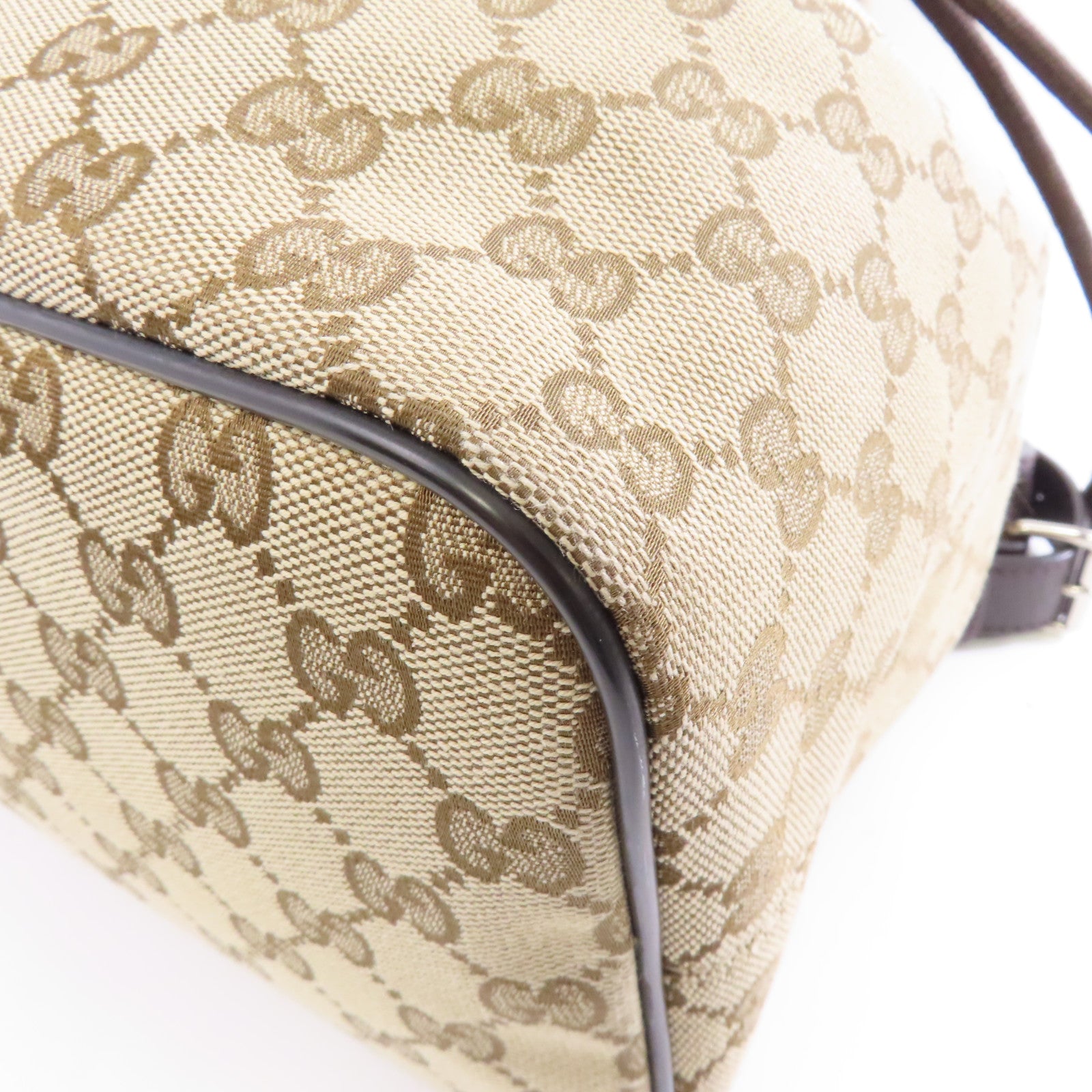 GUCCI 帆布Backpack銀扣背包啡色