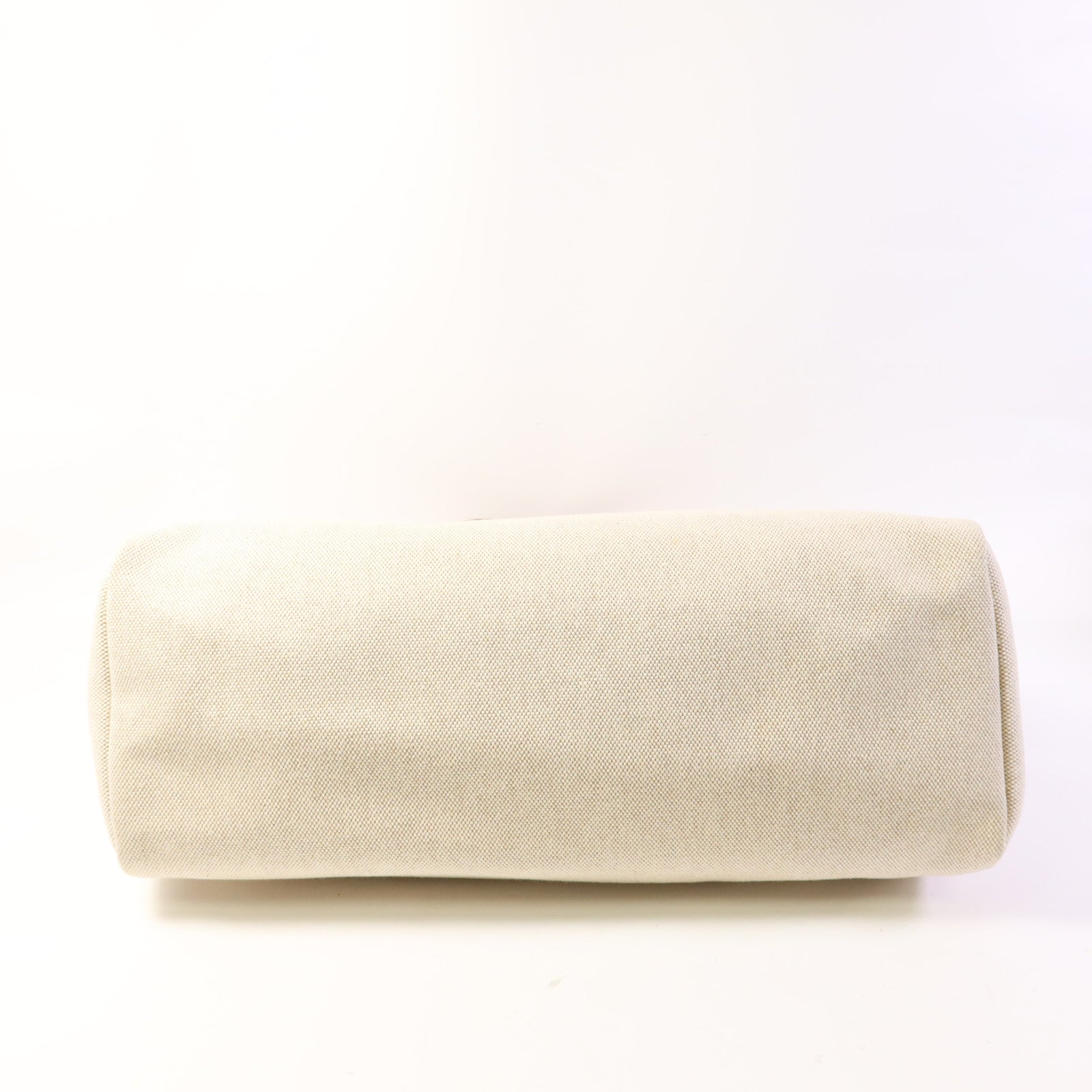 HERMES 帆布/皮革Kabas MM銀扣肩背袋