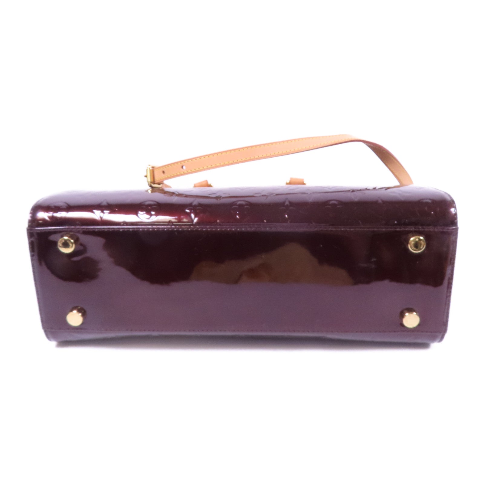 LOUIS VUITTON Vernis Brea MM金扣手挽肩背兩用袋Rouge Fauviste