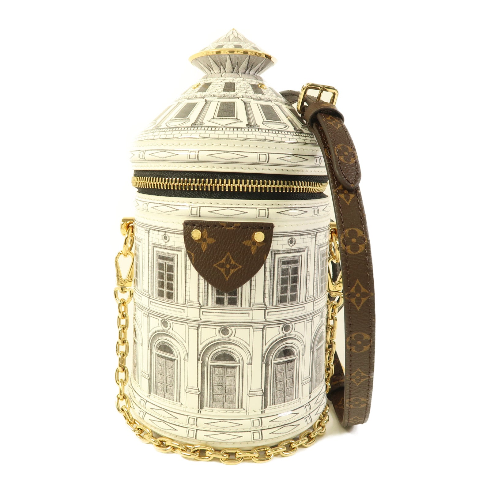 LOUIS VUITTON 塗層帆布Fornasetti Cannes金扣手挽肩背兩用袋