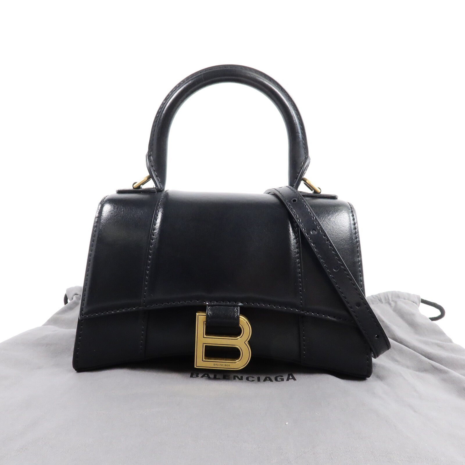 BALENCIAGA 牛皮皮革Hourglass XS手挽肩背兩用袋