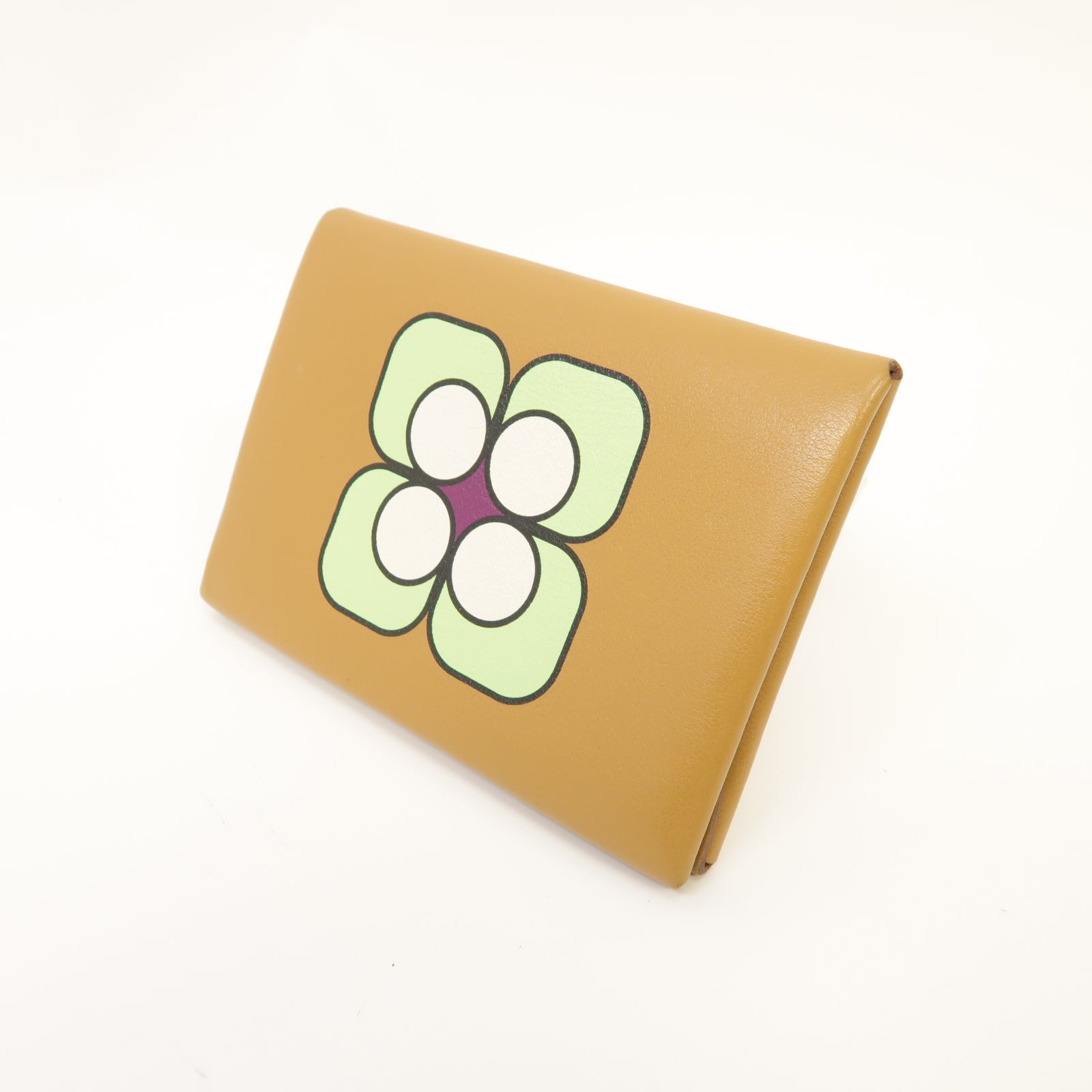 HERMES Swift皮革Calvi Duo Compact Card Holder銀扣卡片套芝麻色