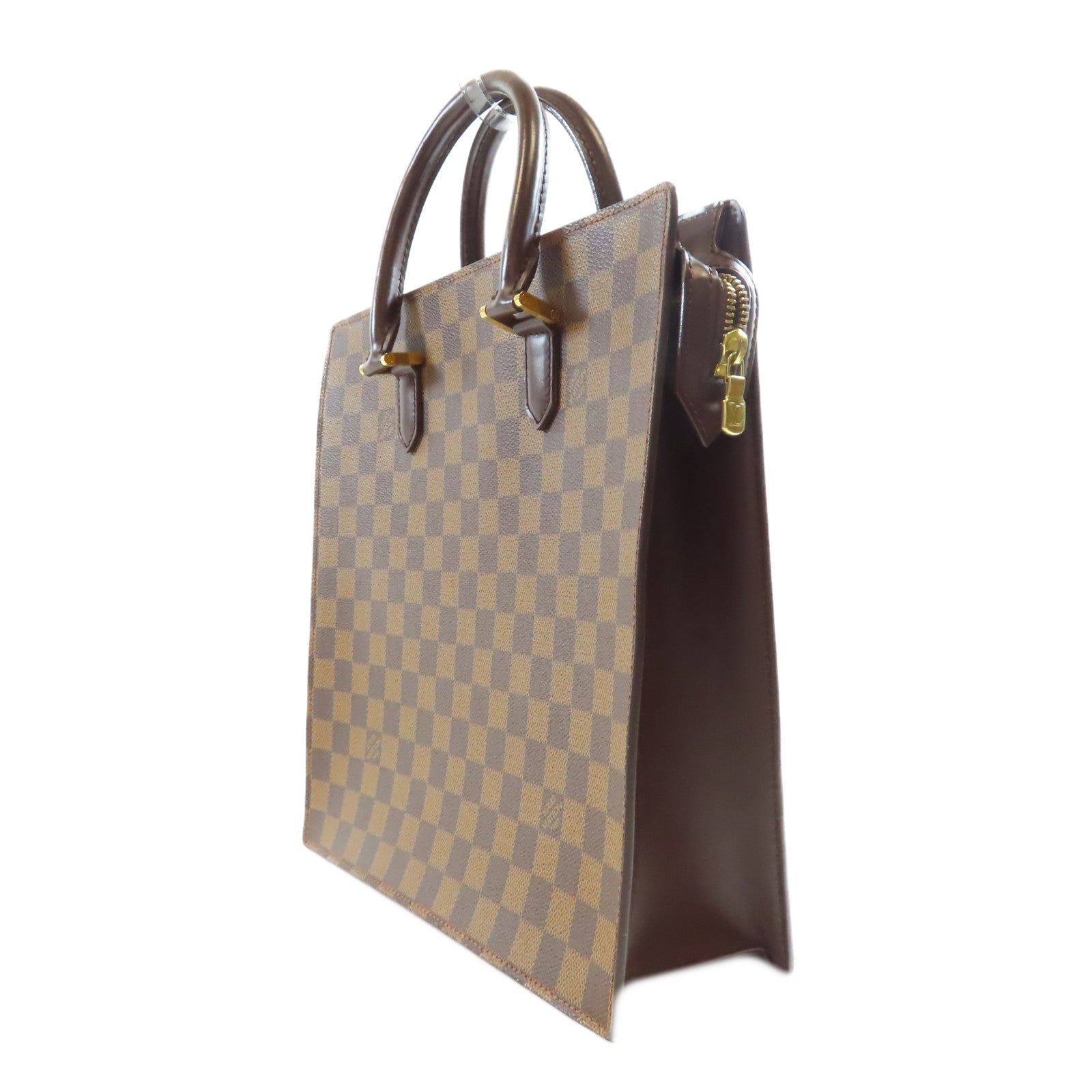 LOUIS VUITTON Damier Venice PM金扣手挽袋棕色