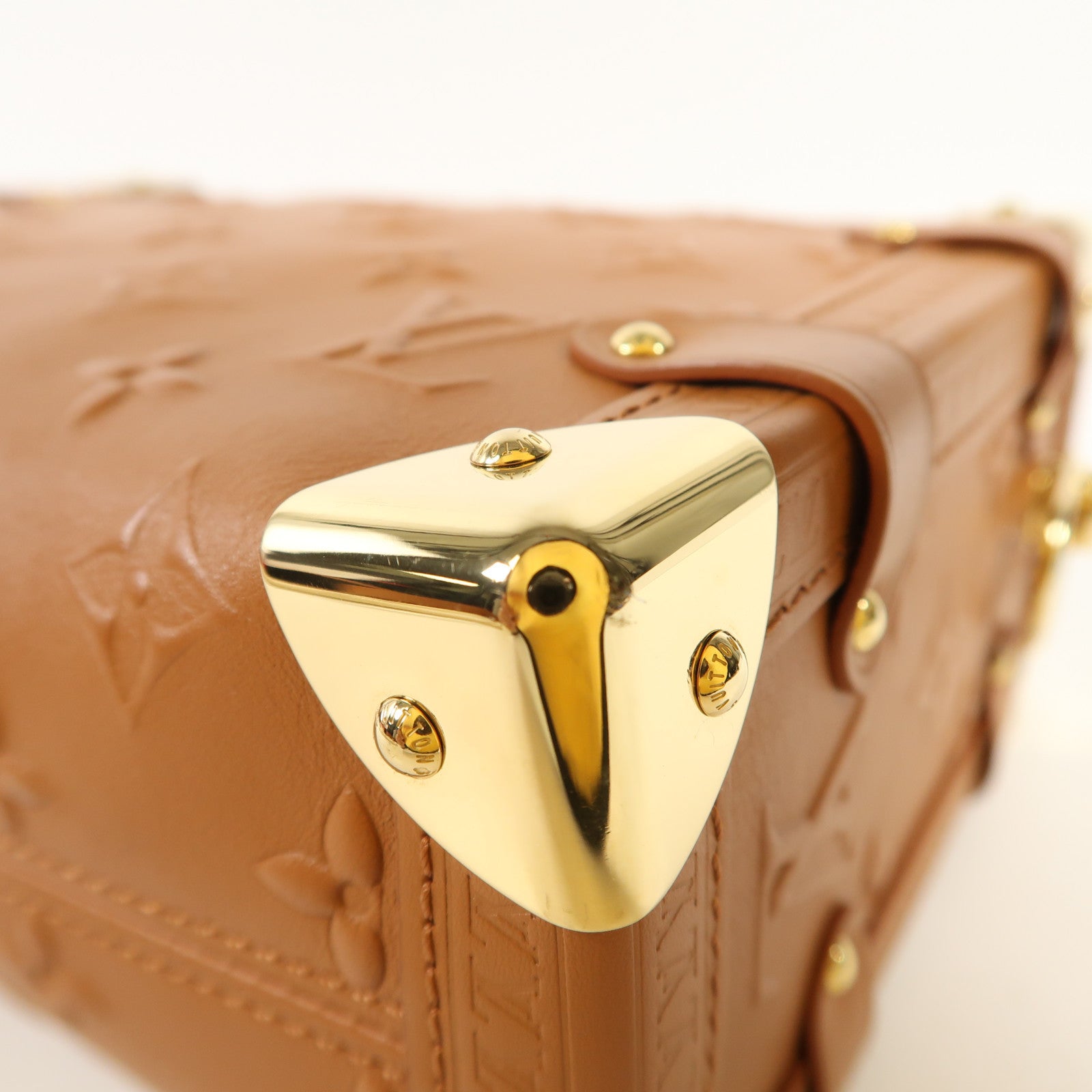 LOUIS VUITTON Monogram Empreinte Side Trunk金扣手挽肩背兩用袋