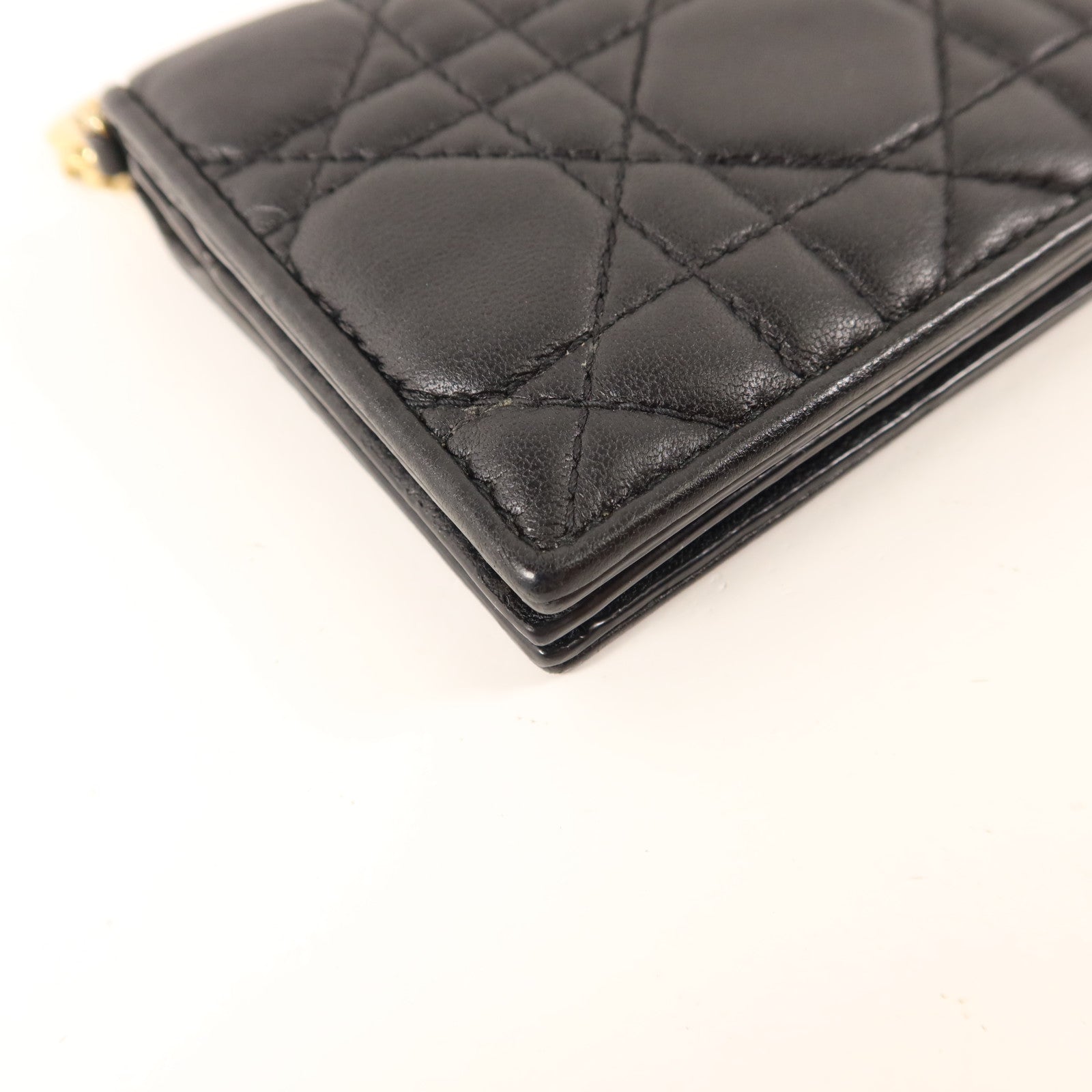 Dior 羊皮皮革Mini Lady Dior Gardenia Wallet金扣錢包