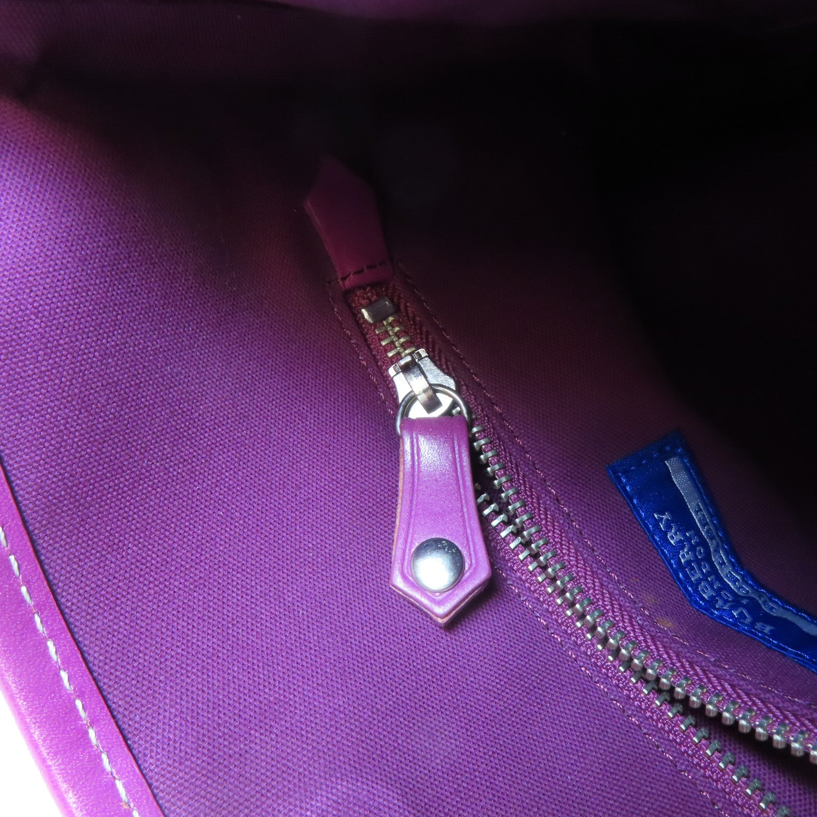 BURBERRY 帆布Shoulder Bag銀扣肩背袋啡色/紫色