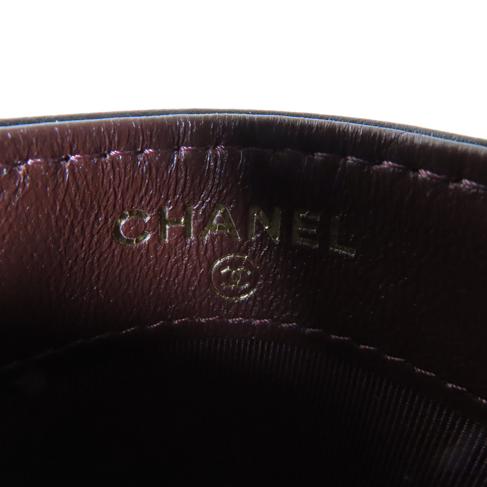 CHANEL 菱格羊皮皮革Card Case金扣卡片套黑色
