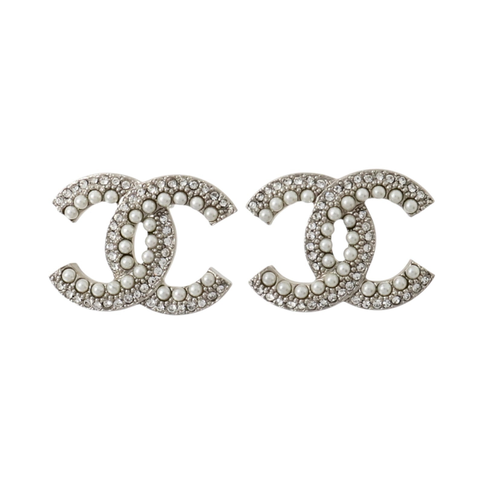 CHANEL PVC/金屬CC Pierced Earrings耳環