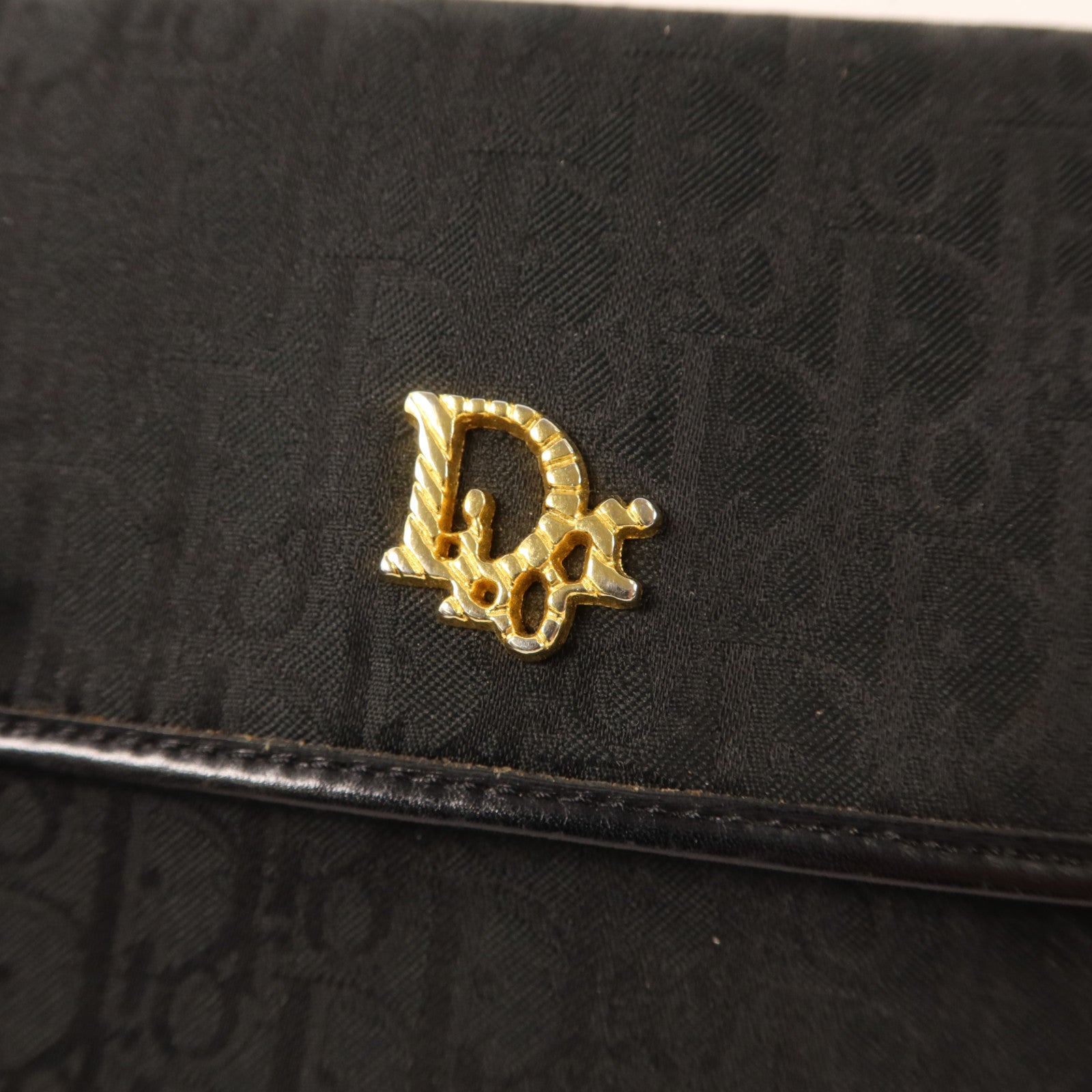 Dior 帆布Vintage Chain Shoulder金扣鏈帶肩背袋包