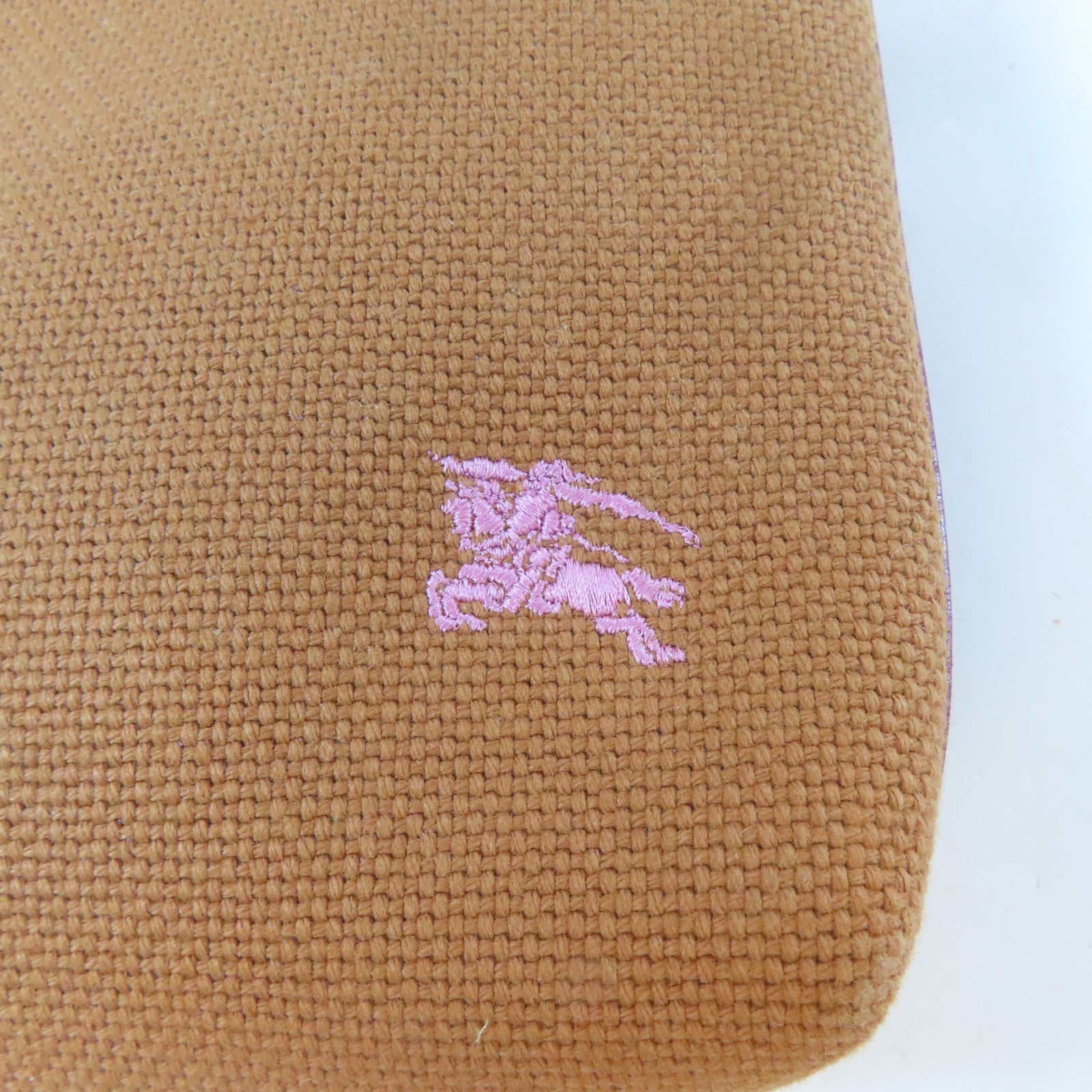 BURBERRY 帆布Shoulder Bag銀扣肩背袋啡色/紫色
