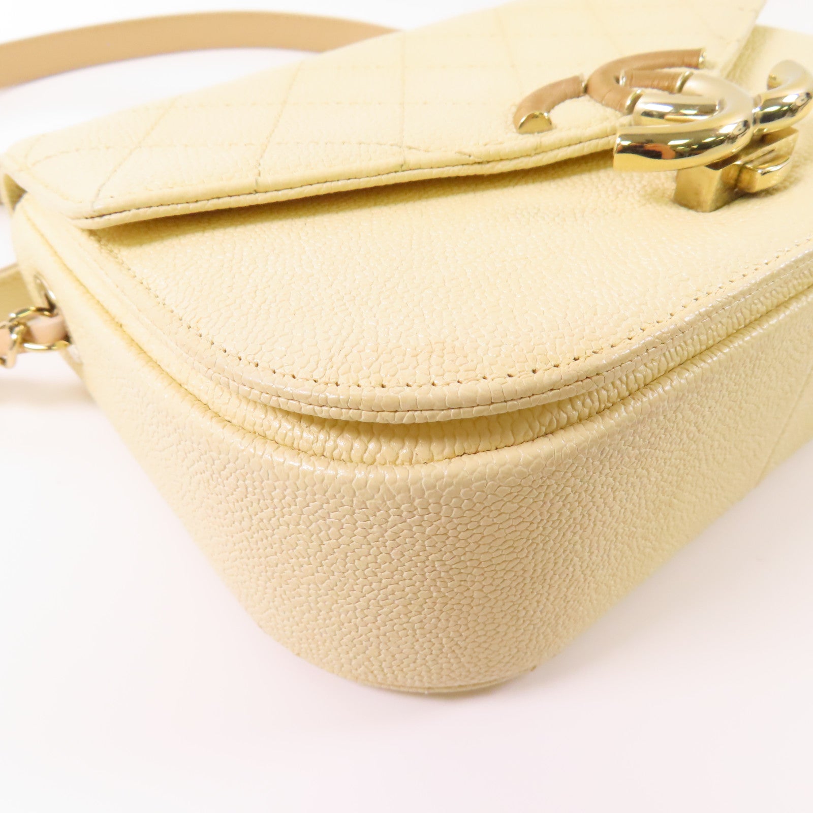 CHANEL 皮革Shoulder Bag金扣手挽肩背兩用袋