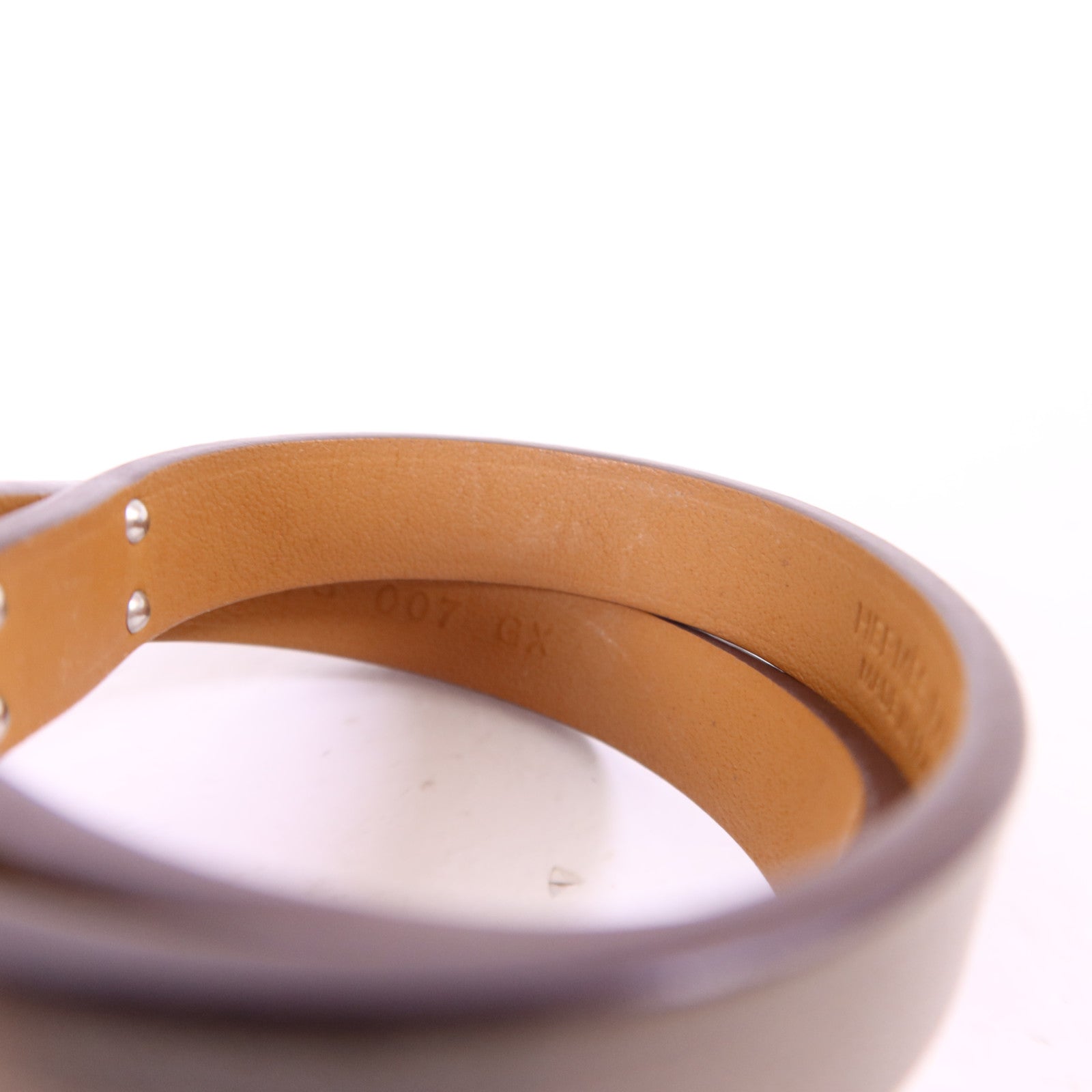 HERMES Swift皮革Mini Kelly Double Tour銀扣手鐲Etoupe