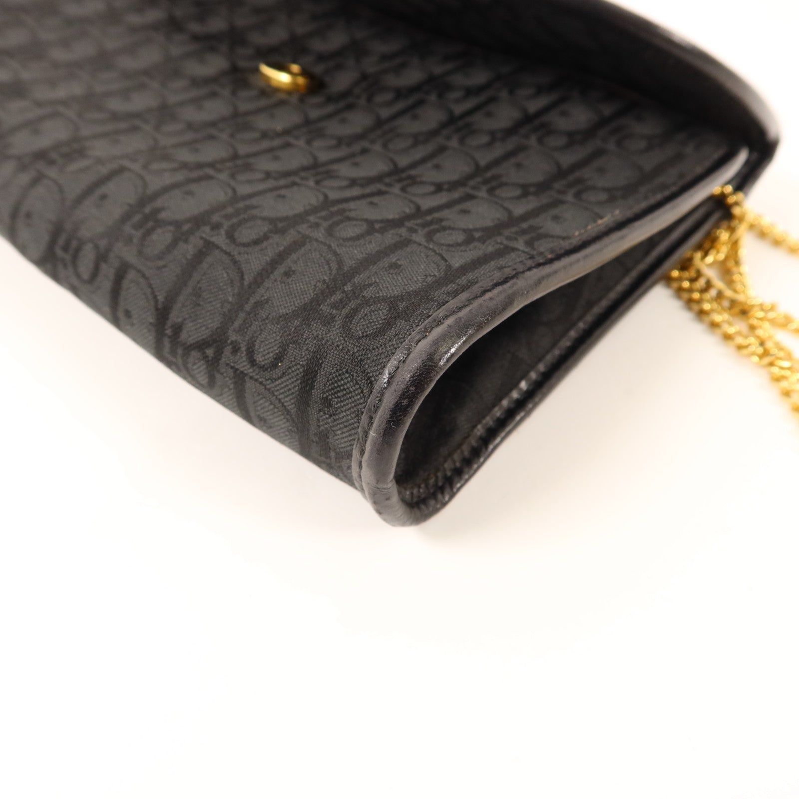Dior 帆布Vintage Chain Shoulder金扣鏈帶肩背袋包
