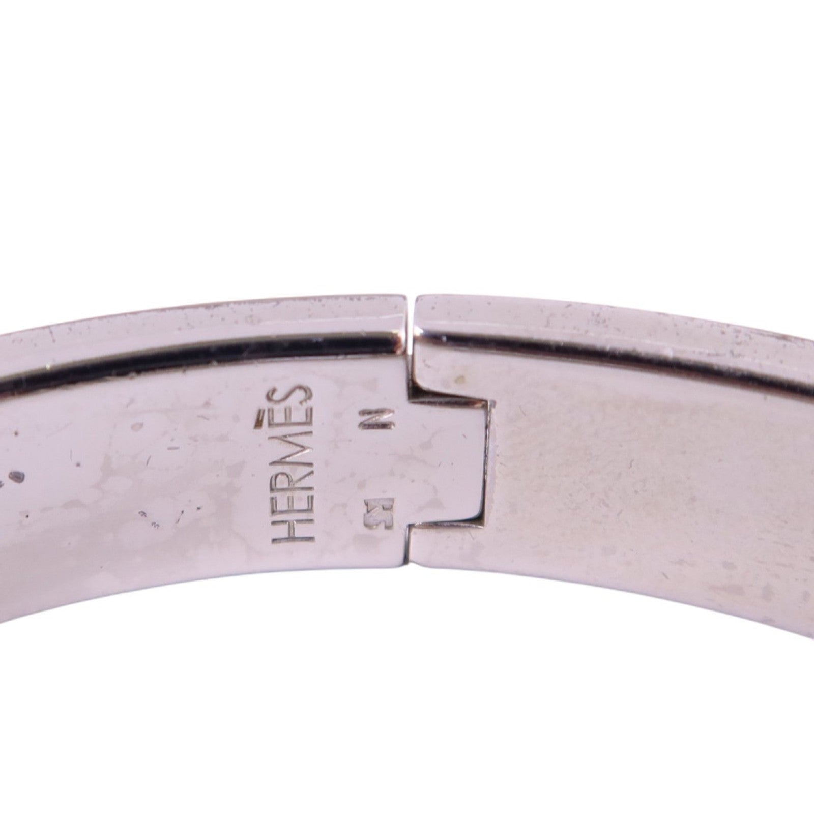 HERMES 金屬/琺瑯Clic H Bracelet銀扣手鏈