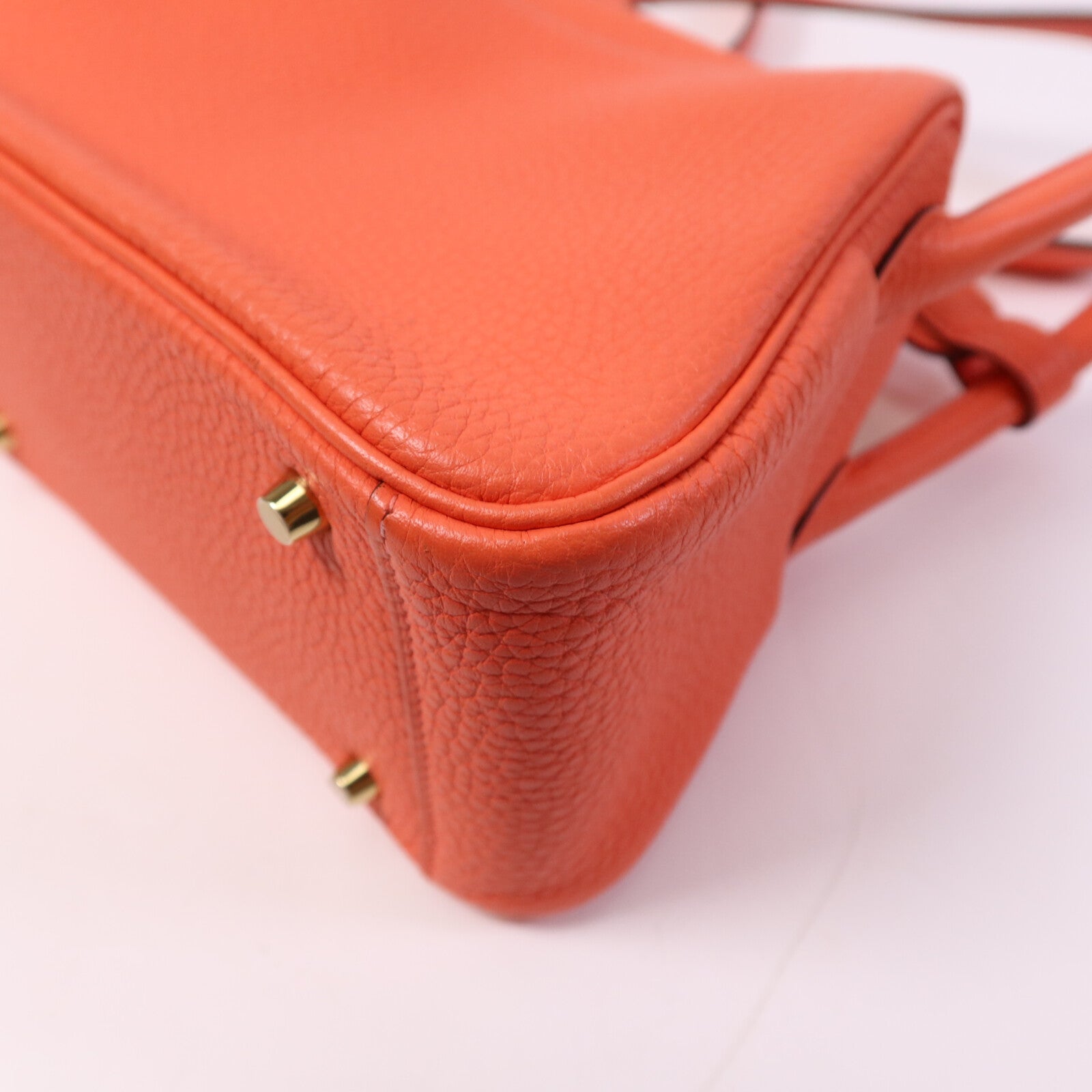 HERMES Mini Lindy金扣手挽肩背兩用袋Rouge Tomate