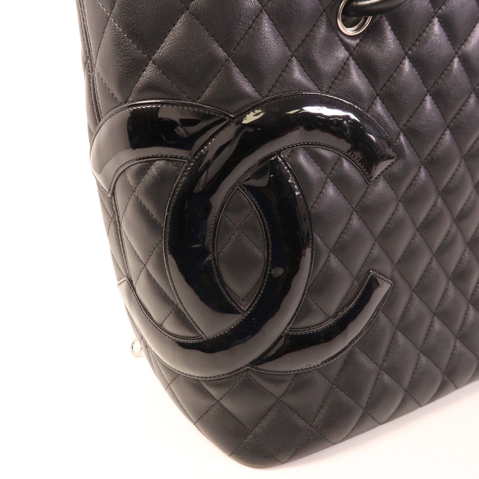 CHANEL 牛皮皮革Cambon Tote Bag銀扣手挽袋