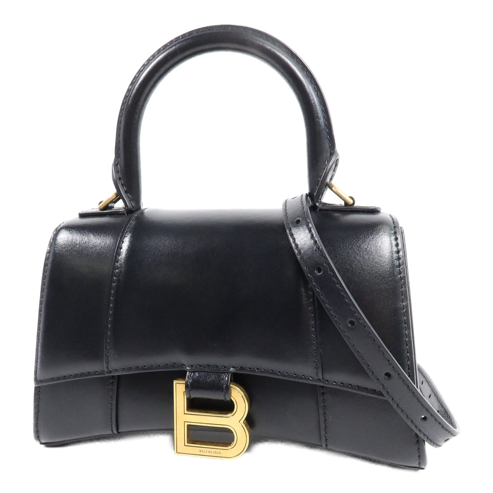 BALENCIAGA 牛皮皮革Hourglass XS手挽肩背兩用袋