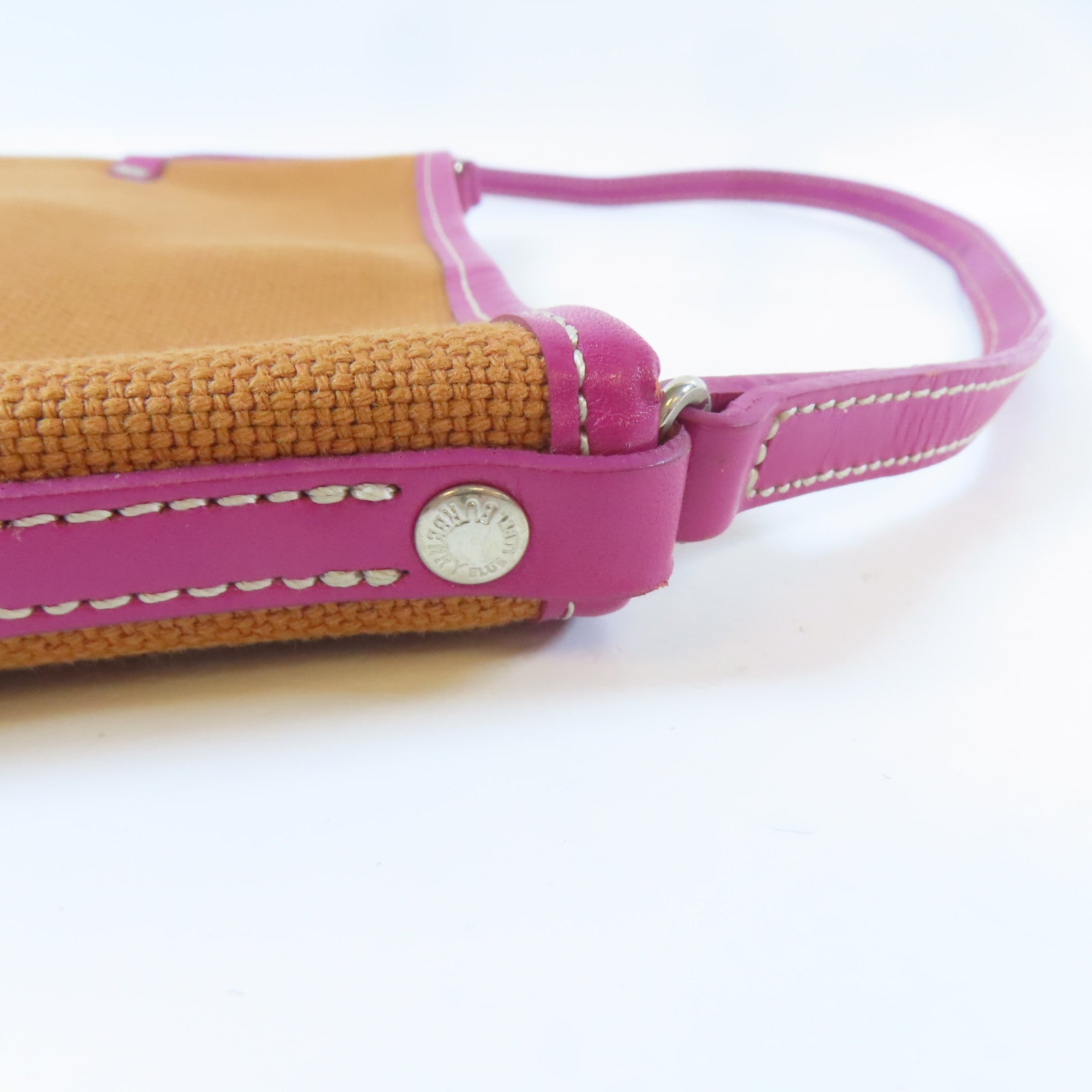 BURBERRY 帆布Shoulder Bag銀扣肩背袋啡色/紫色