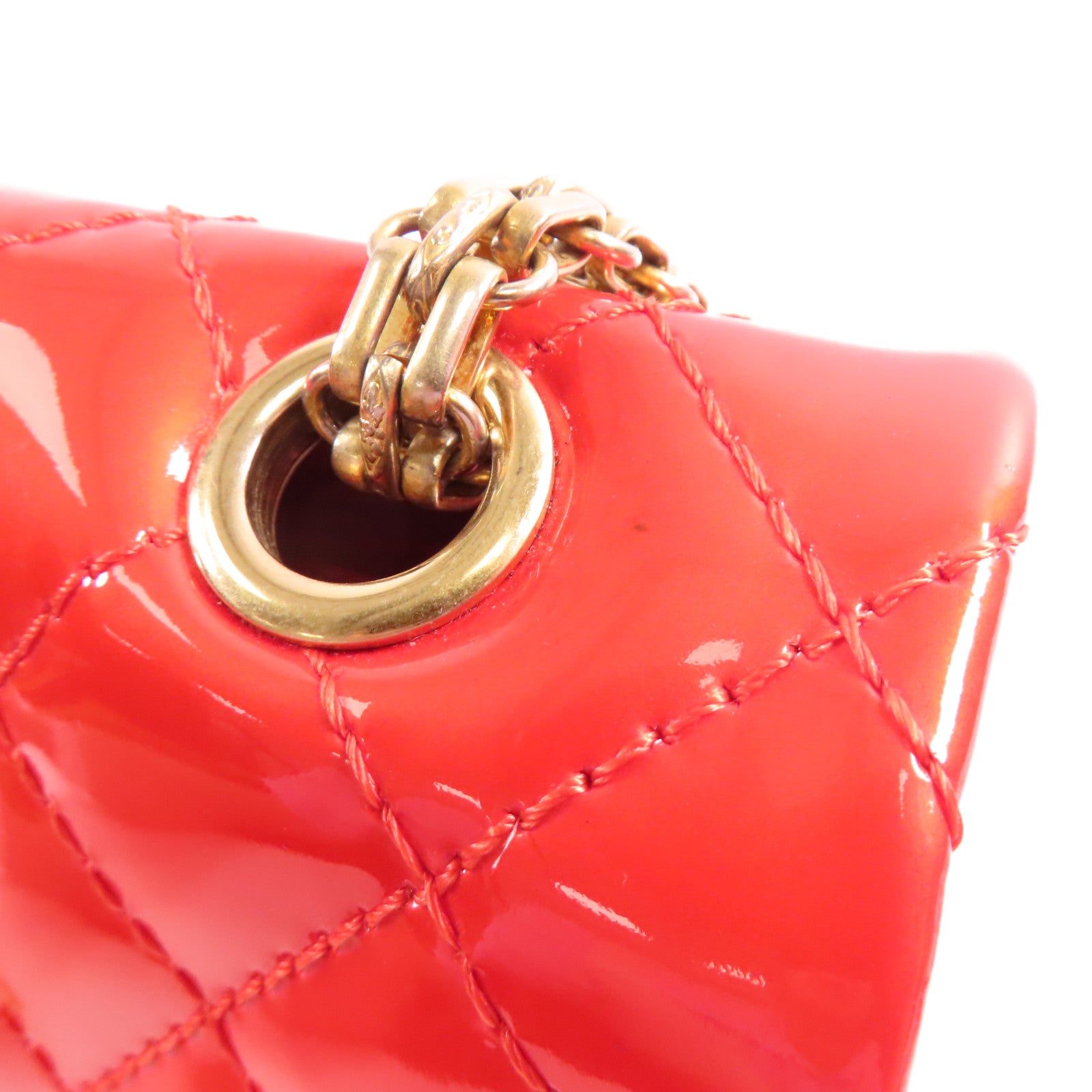 CHANEL 漆皮皮革2.55金扣鏈帶肩背袋