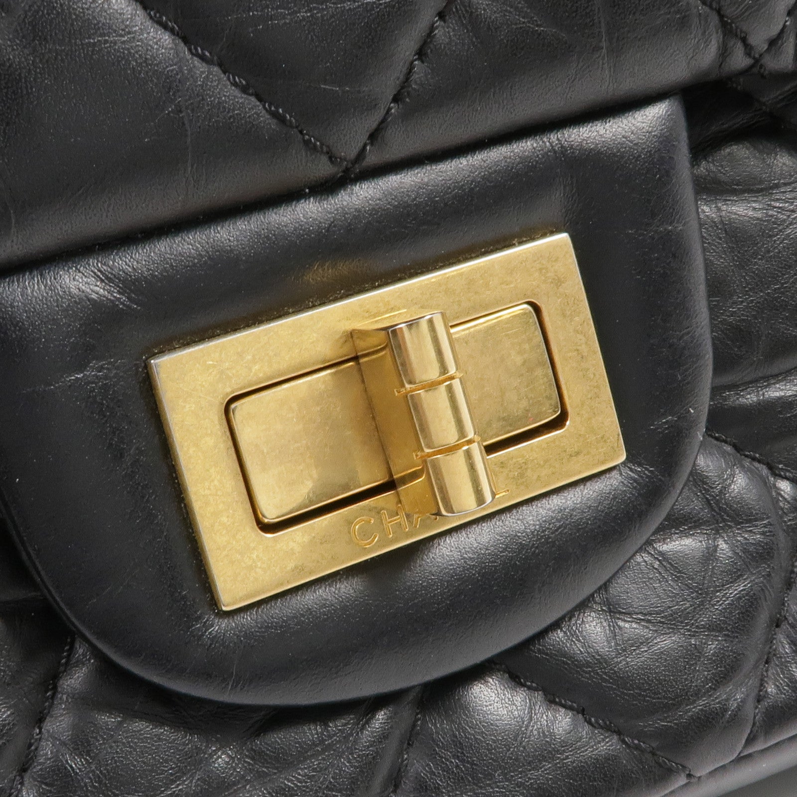 CHANEL 牛皮皮革2.55 Large金扣鏈帶肩背袋