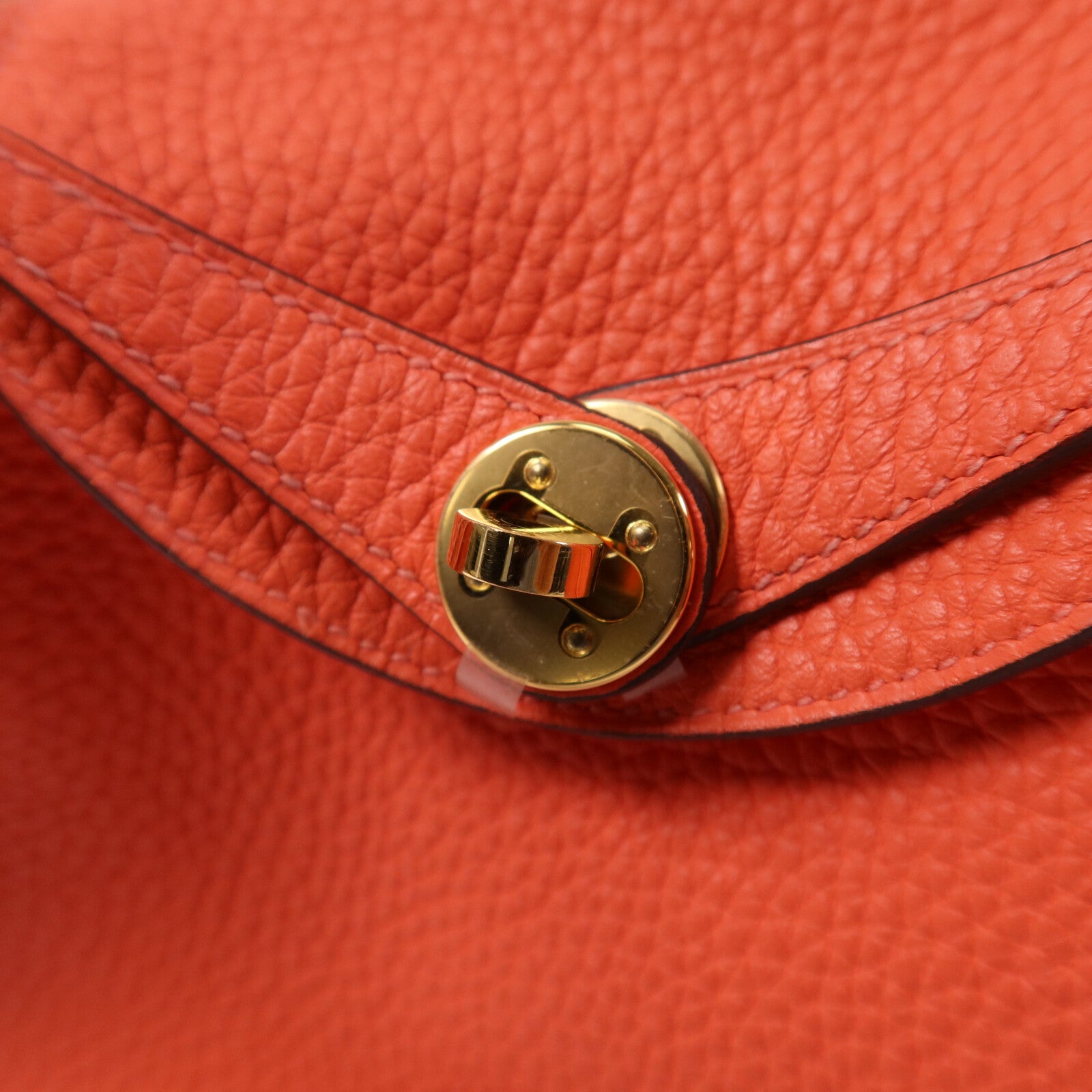 HERMES Mini Lindy金扣手挽肩背兩用袋Rouge Tomate