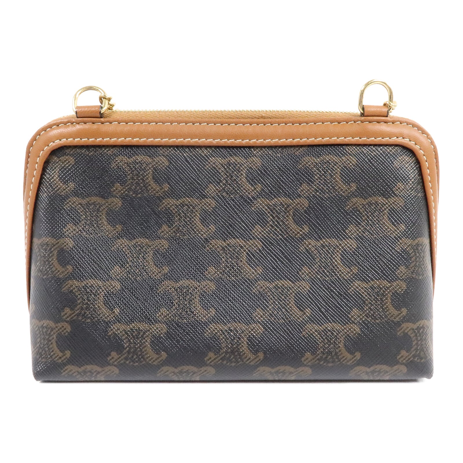 CELINE 塗層帆布Clutch On Chain肩背袋