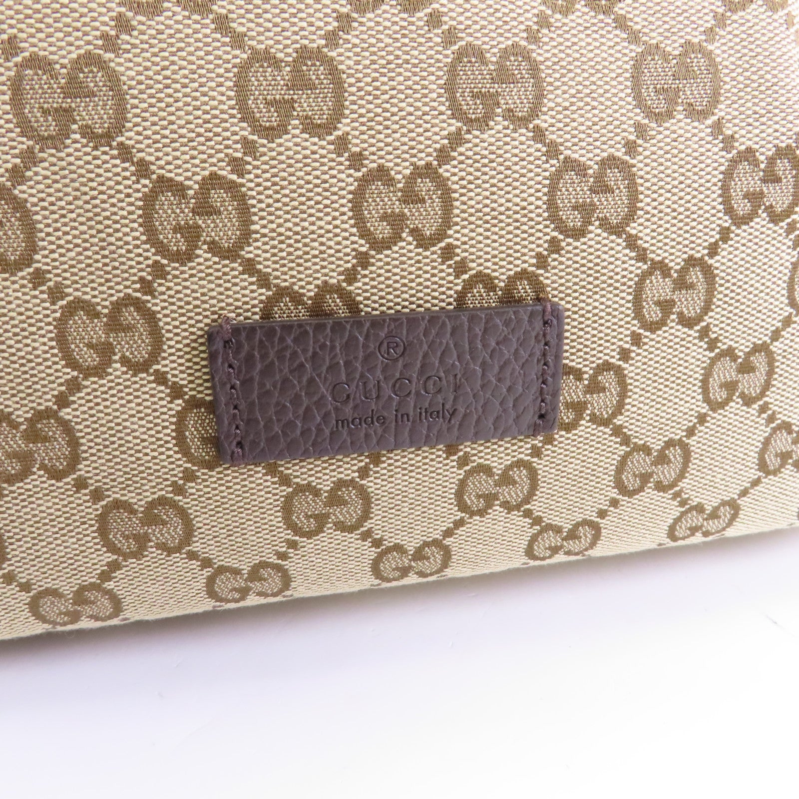GUCCI 帆布Backpack銀扣背包啡色