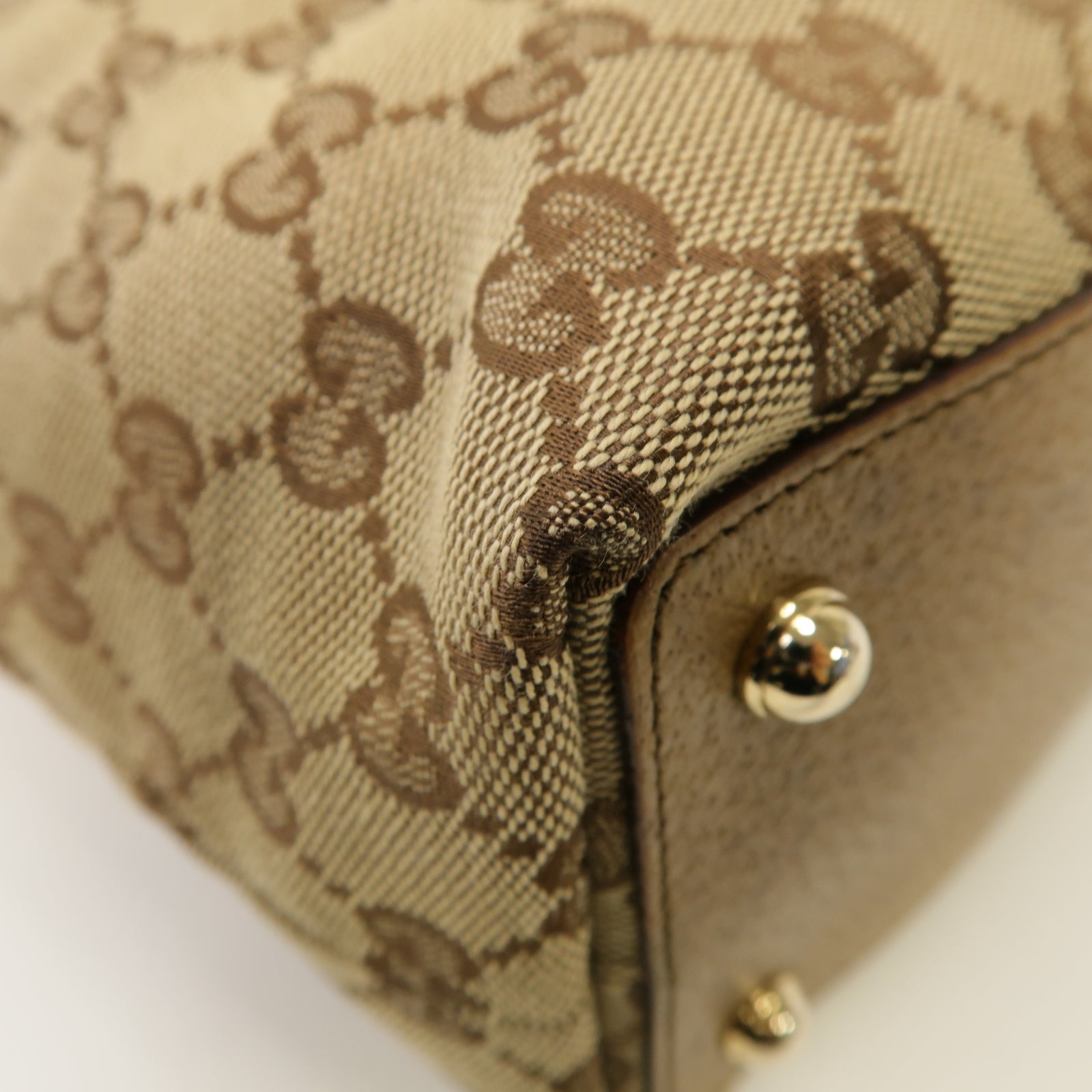 GUCCI 帆布Shoulder Tote Bag金扣肩背袋啡色