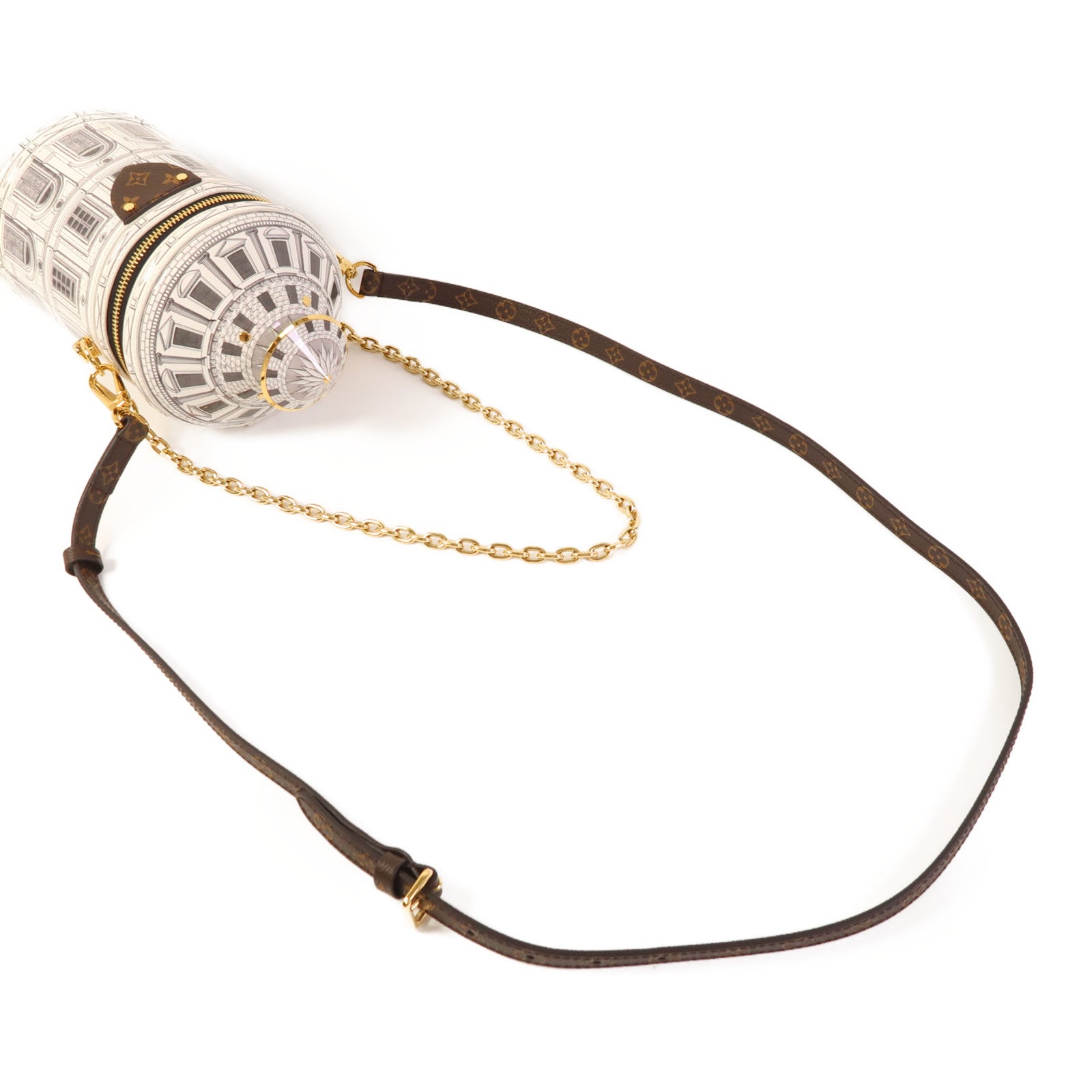 LOUIS VUITTON 塗層帆布Fornasetti Cannes金扣手挽肩背兩用袋