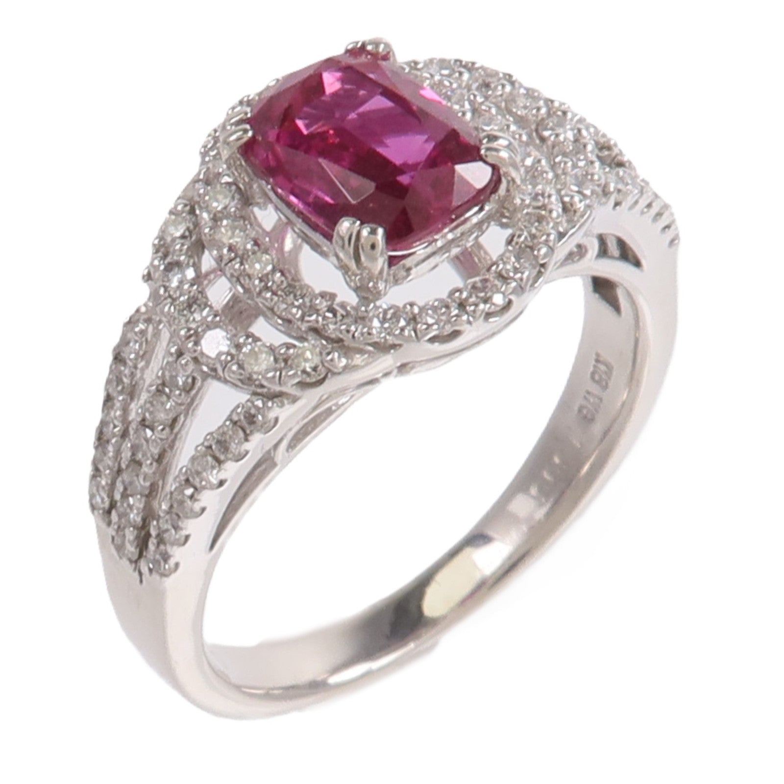 JEWELRY 18K白金Ruby Diamond Ring紅寶石/鑽石戒指
