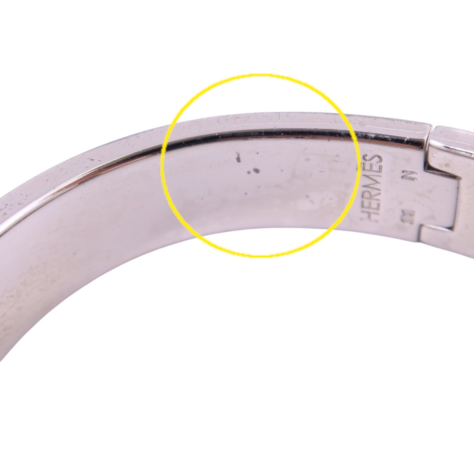 HERMES 金屬/琺瑯Clic H Bracelet銀扣手鏈
