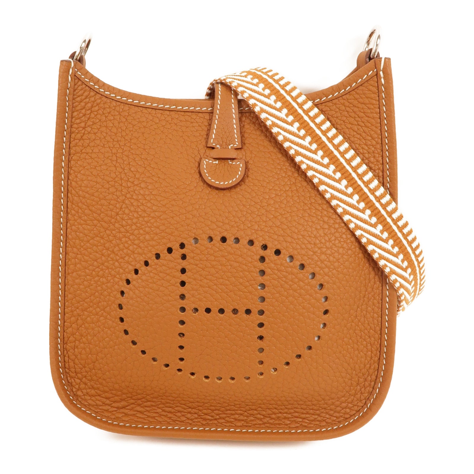 HERMES Clemence皮革Evelyne TPM肩背袋Gold