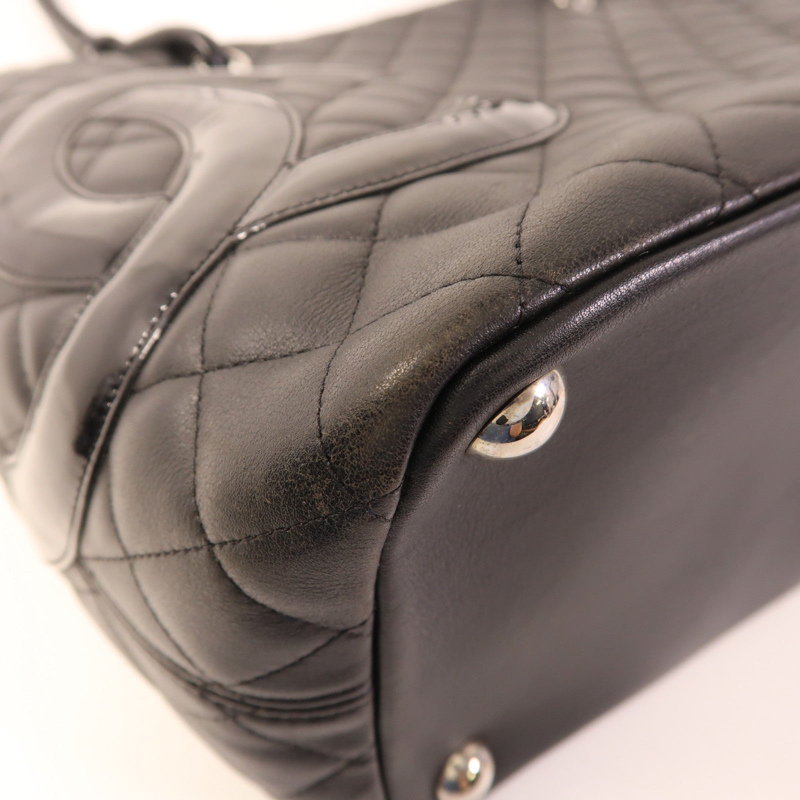 CHANEL 牛皮皮革Cambon Tote Bag銀扣手挽袋