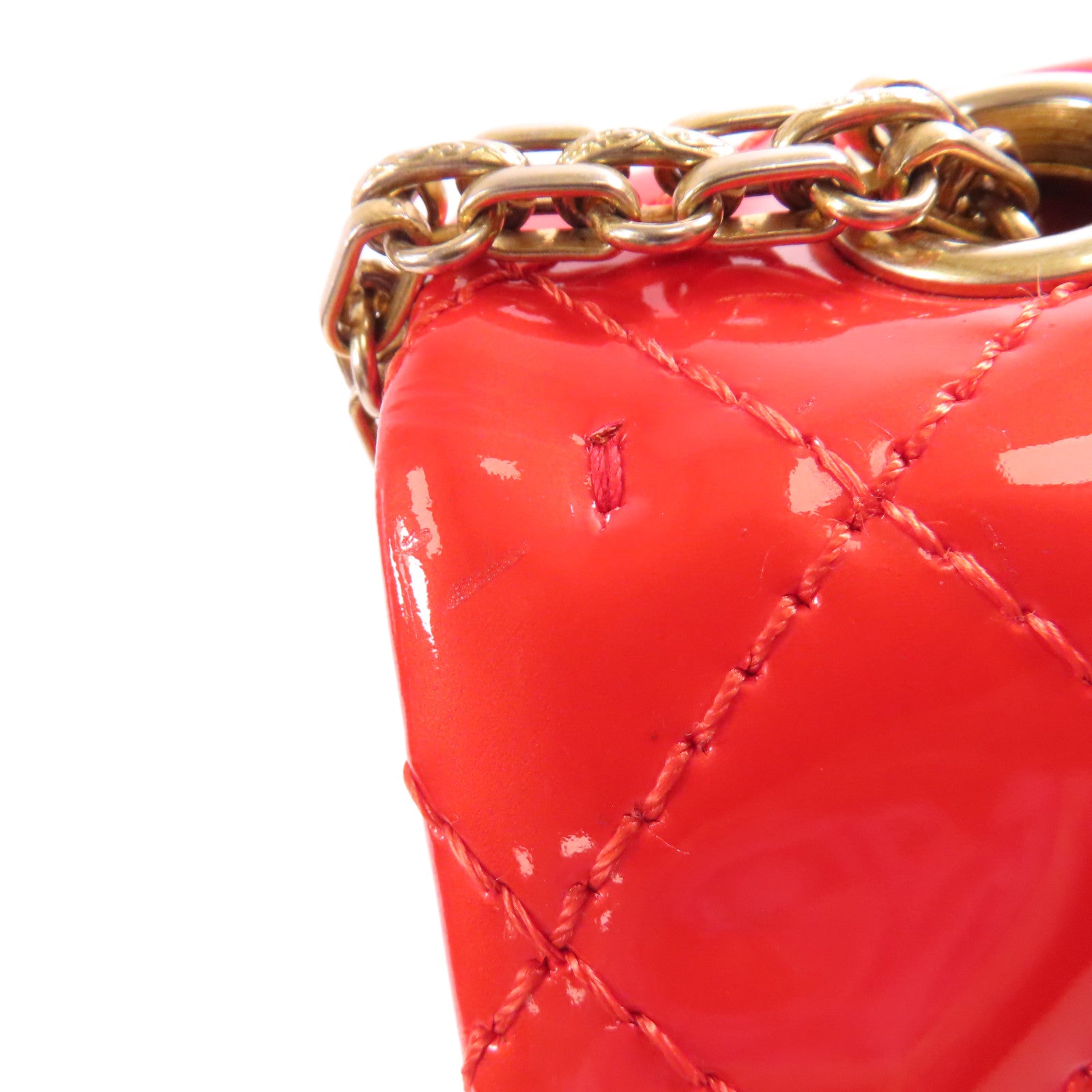 CHANEL 【激減優惠】漆皮皮革2.55金扣鏈帶肩背袋