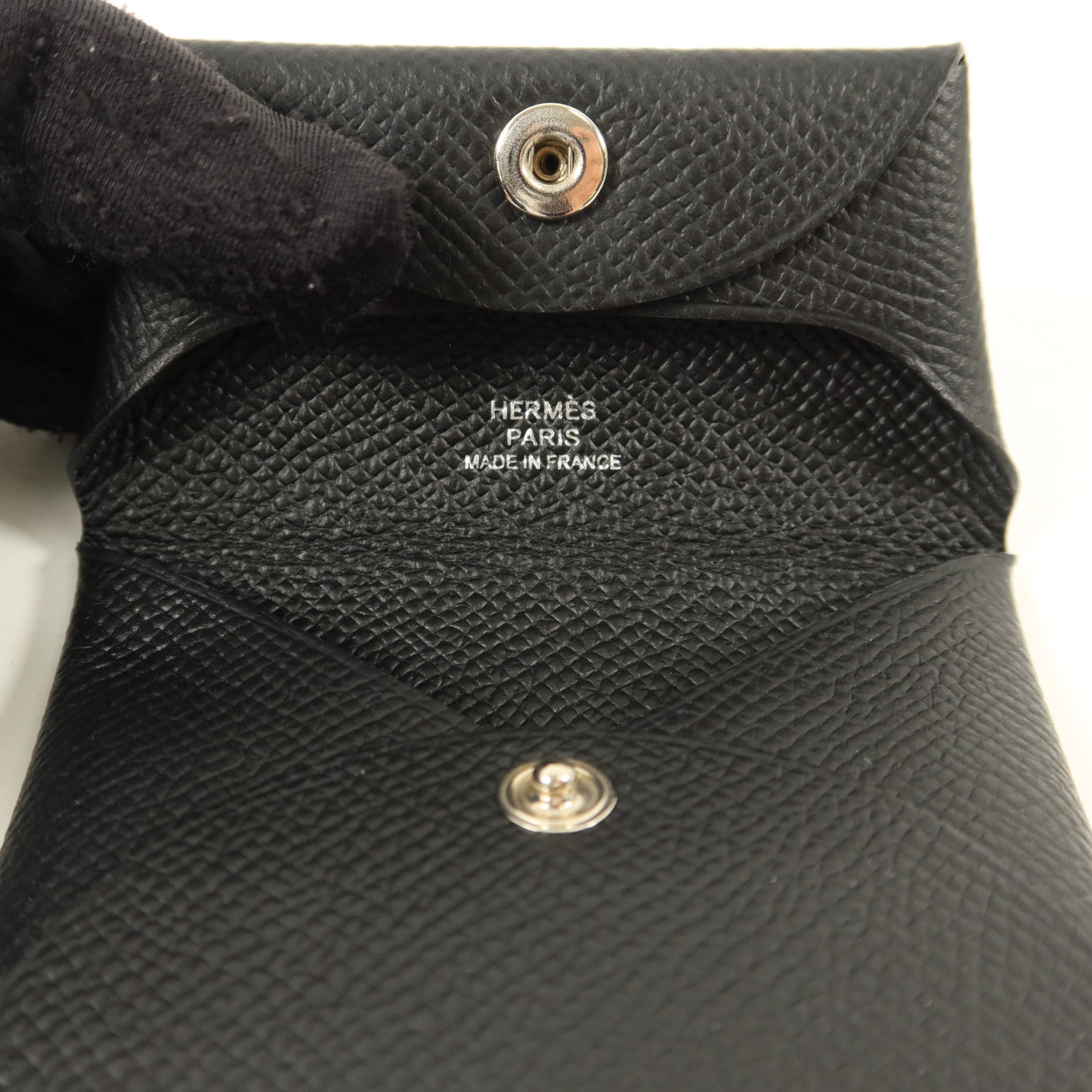 HERMES Epsom皮革Bastia Coin Purse零錢包Noir
