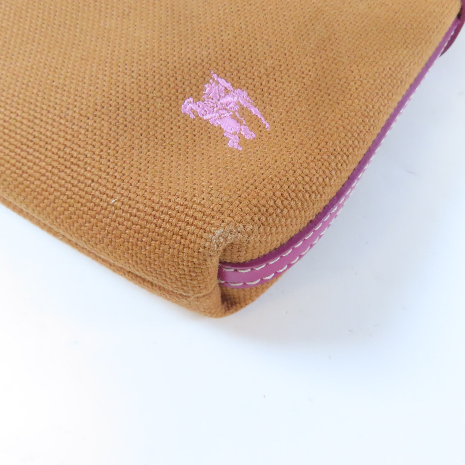 BURBERRY 帆布Shoulder Bag銀扣肩背袋啡色/紫色