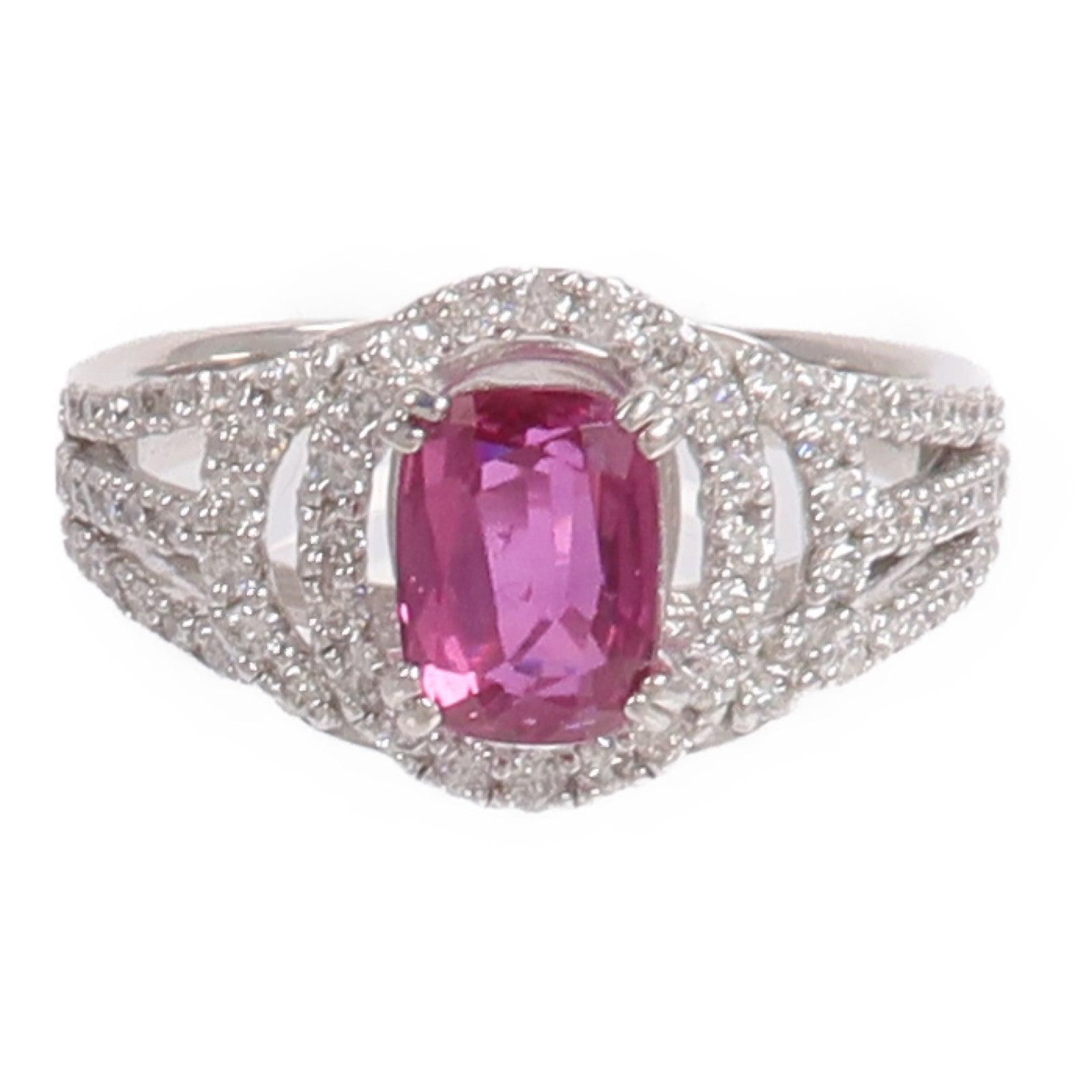 JEWELRY 18K白金Ruby Diamond Ring紅寶石/鑽石戒指