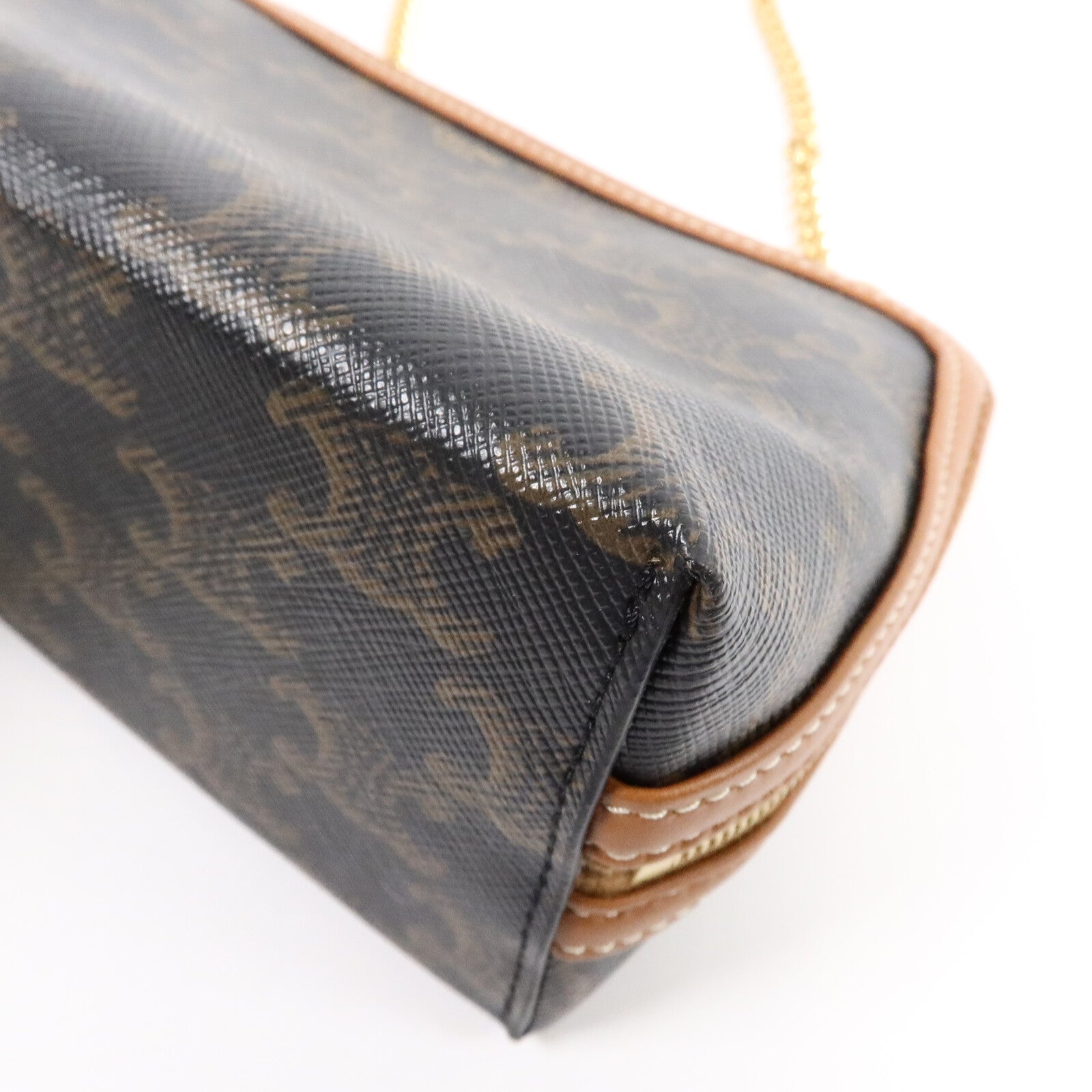 CELINE 塗層帆布Clutch On Chain肩背袋