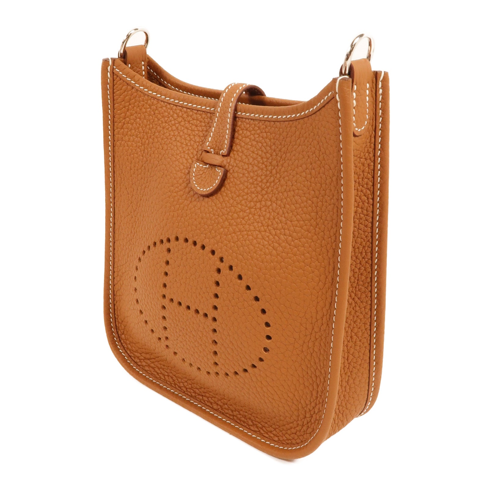 HERMES Clemence皮革Evelyne TPM肩背袋Gold