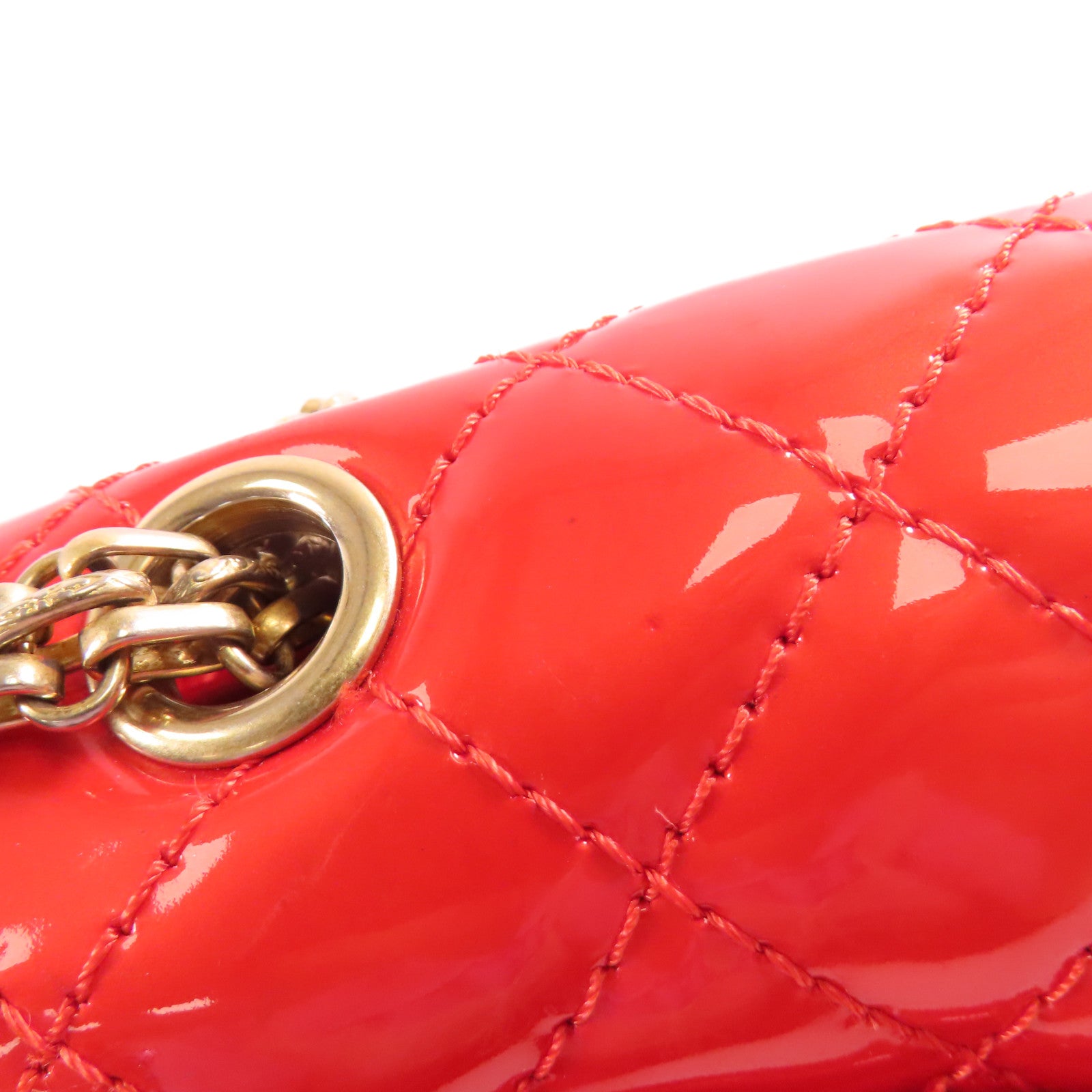 CHANEL 漆皮皮革2.55金扣鏈帶肩背袋