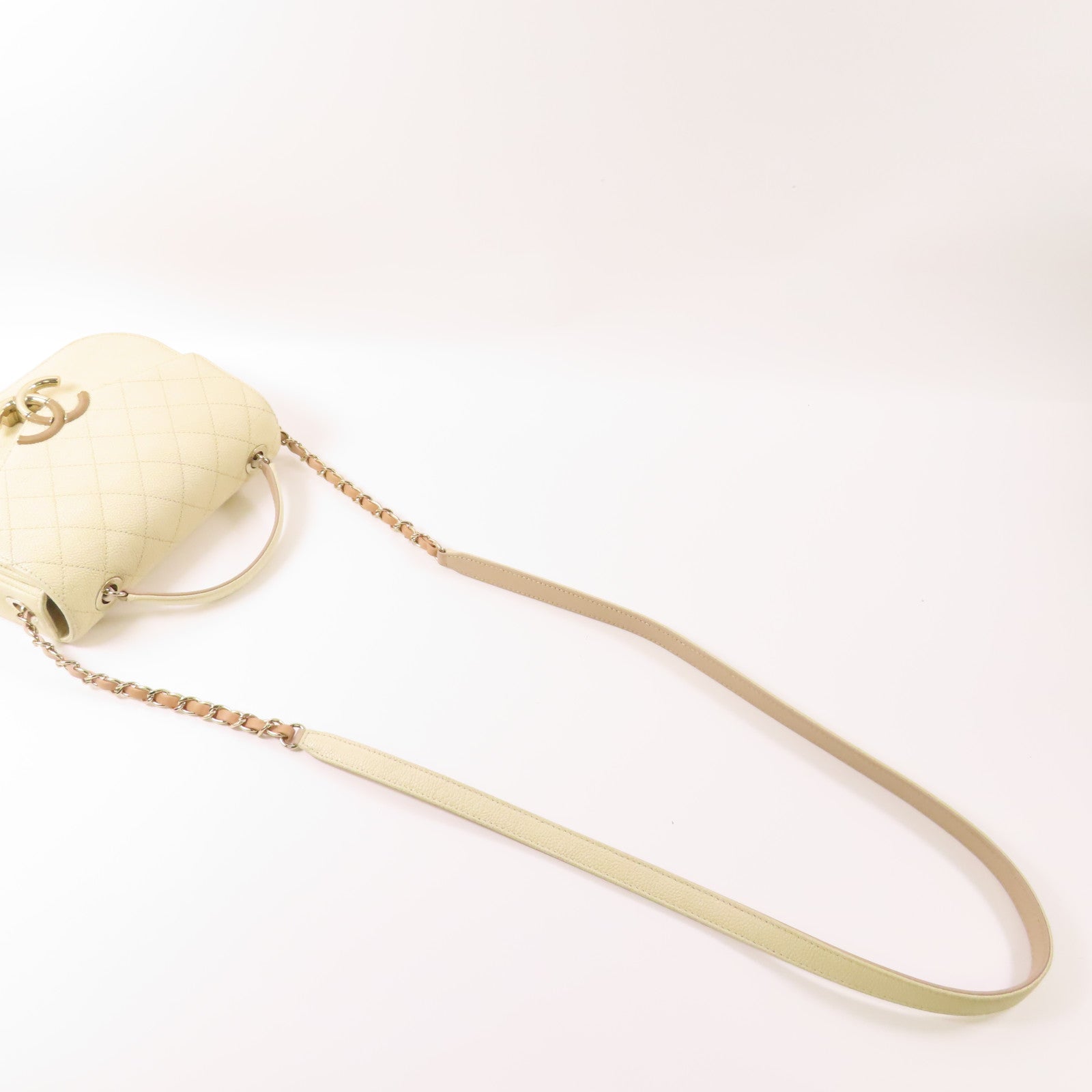CHANEL 皮革Shoulder Bag金扣手挽肩背兩用袋