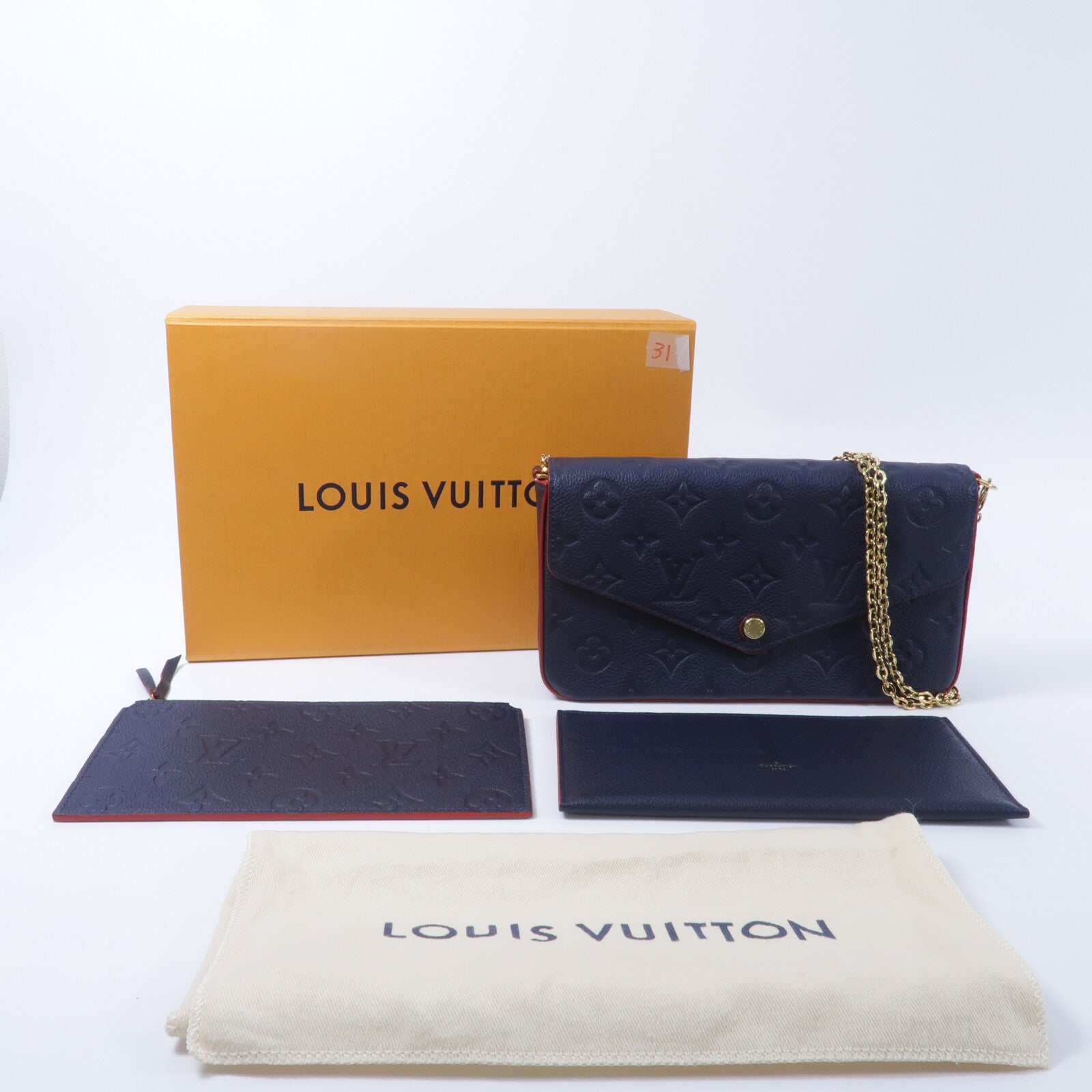 LOUIS VUITTON Monogram Empreinte Pochette Felicie鏈帶肩背袋