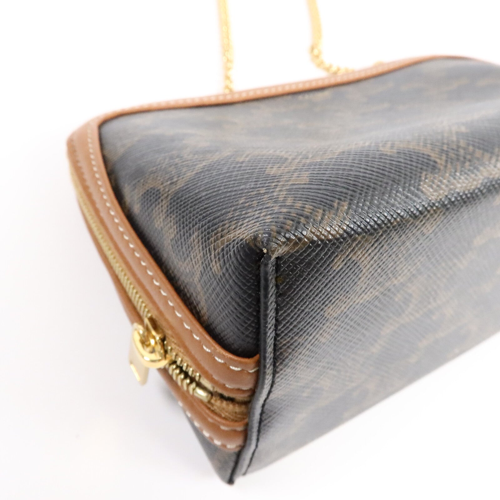 CELINE 塗層帆布Clutch On Chain肩背袋