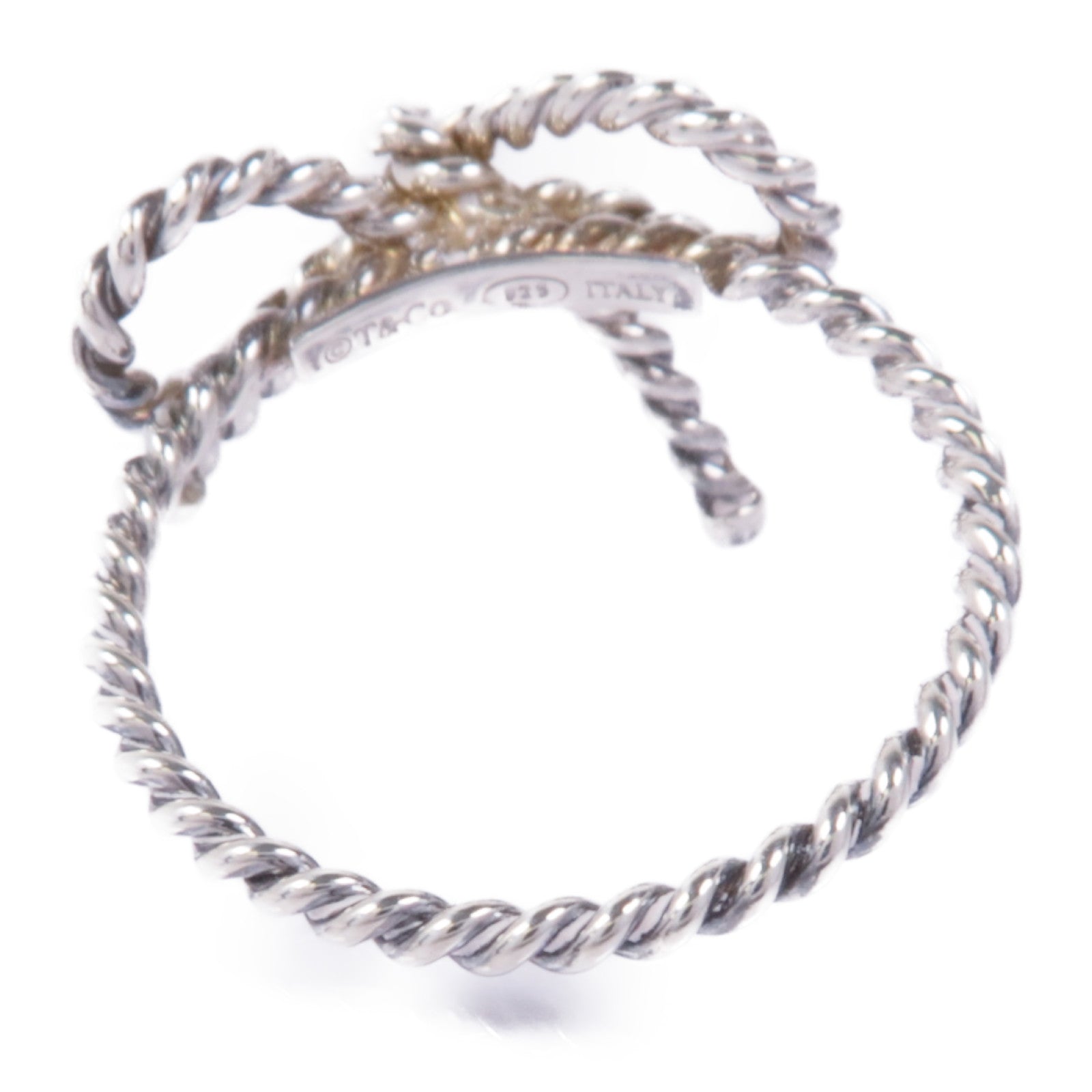 TIFFANY＆CO 925純銀Twisted Bow Ring戒指US#5.5