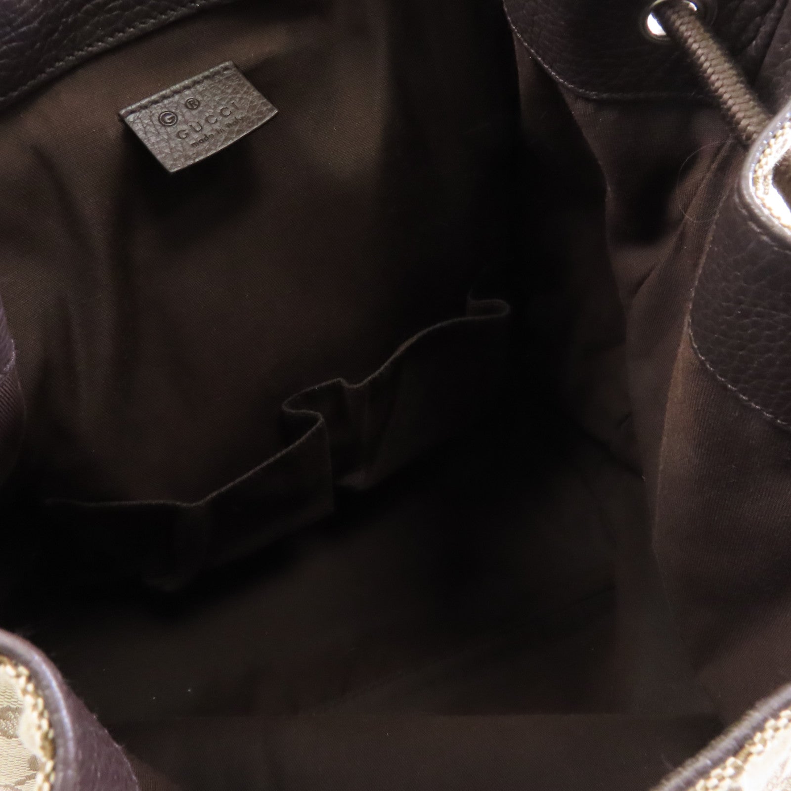 GUCCI 帆布Backpack銀扣背包啡色