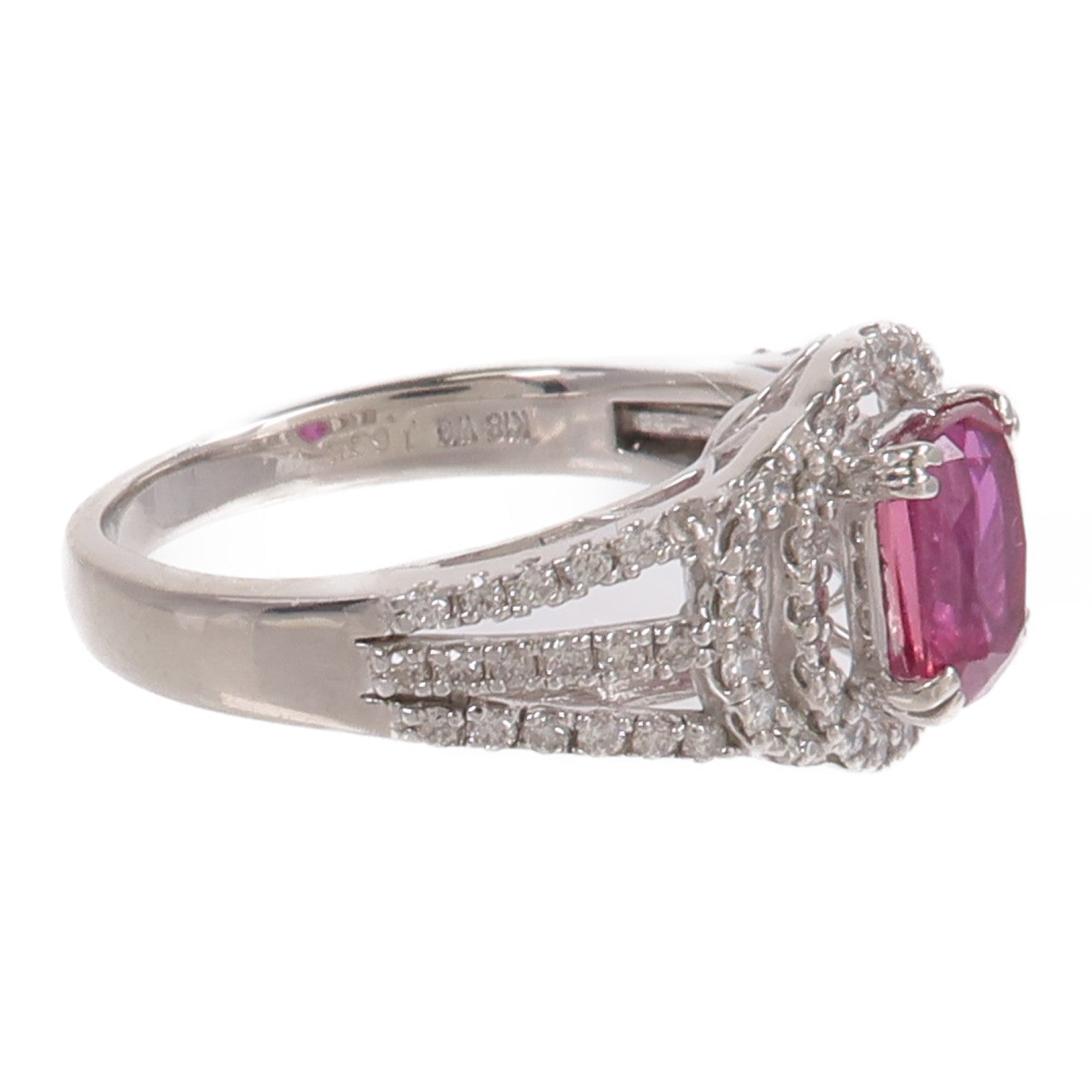 JEWELRY 18K白金Ruby Diamond Ring紅寶石/鑽石戒指