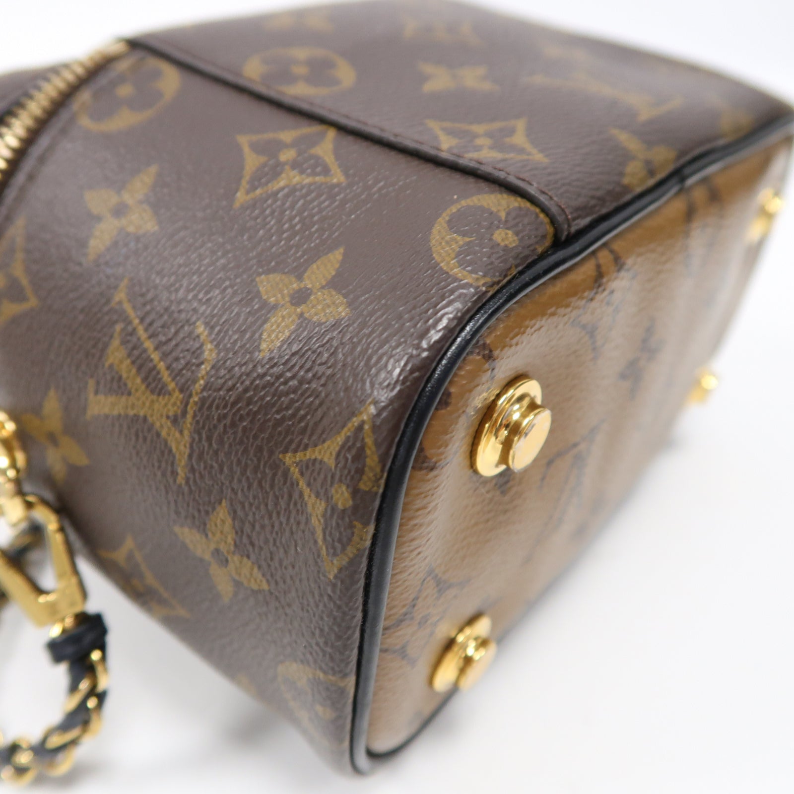 LOUIS VUITTON 【激減優惠】Monogram Reverse Vanity PM金扣手挽肩背兩用袋啡色