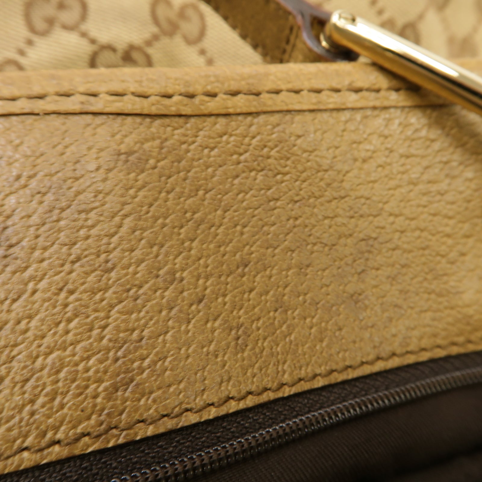 GUCCI 帆布Shoulder Tote Bag金扣肩背袋啡色